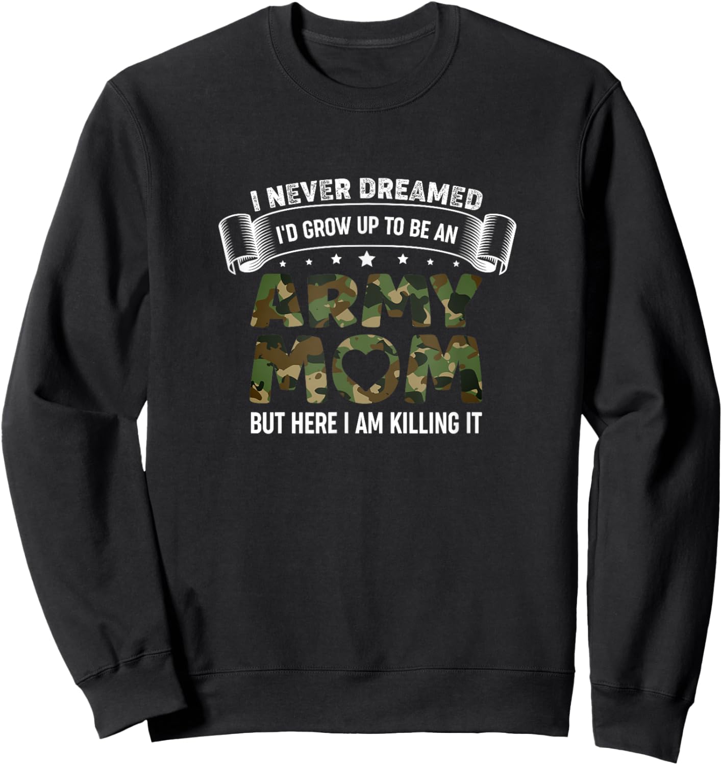 Army Mother Mom Military Veteran Female Sweatshirt - Sweatshirt | Black