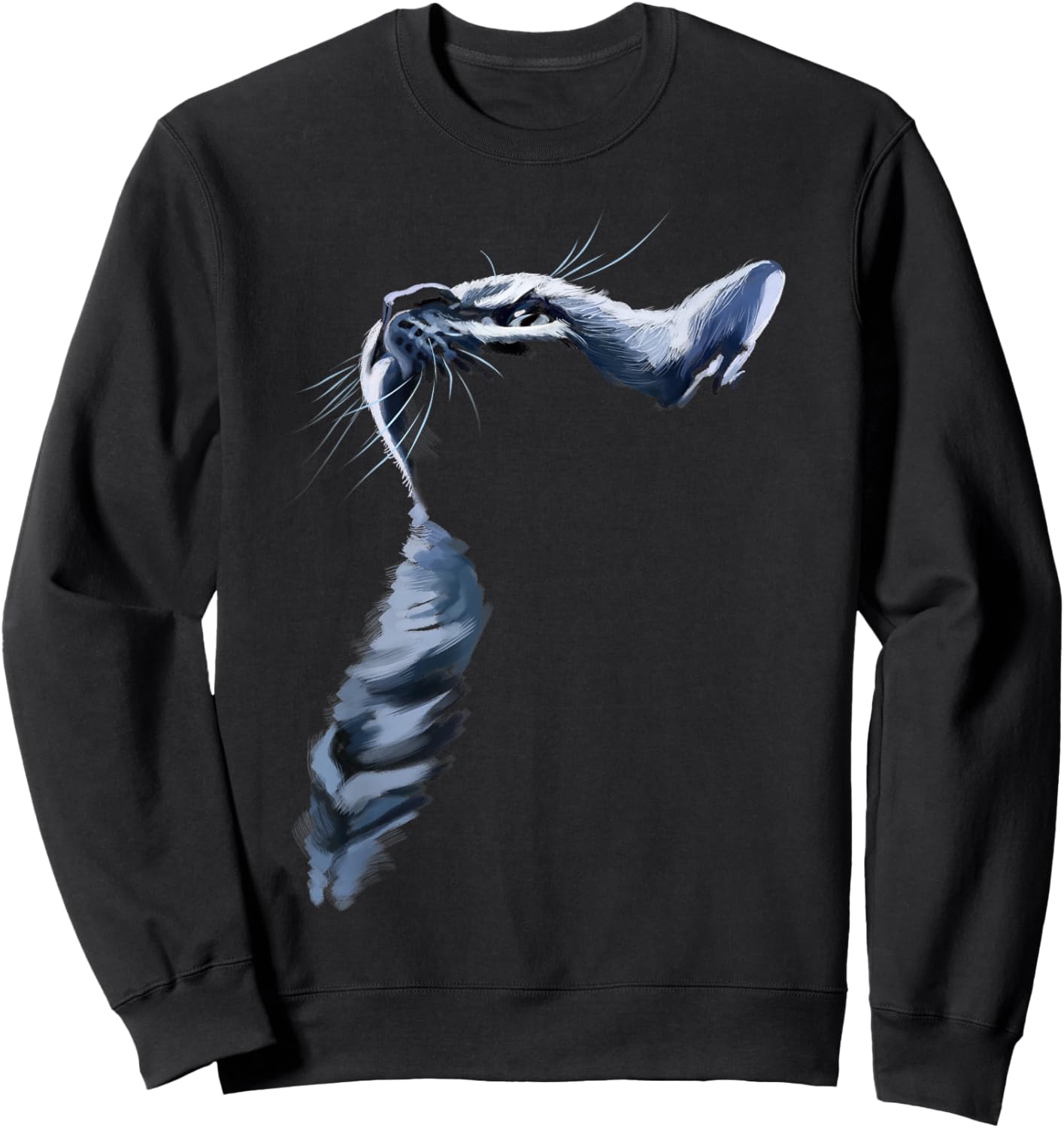 Grey Cat Shadowed Cats Shirt Gifts Women Kids Sweatshirt - Sweatshirt | Black