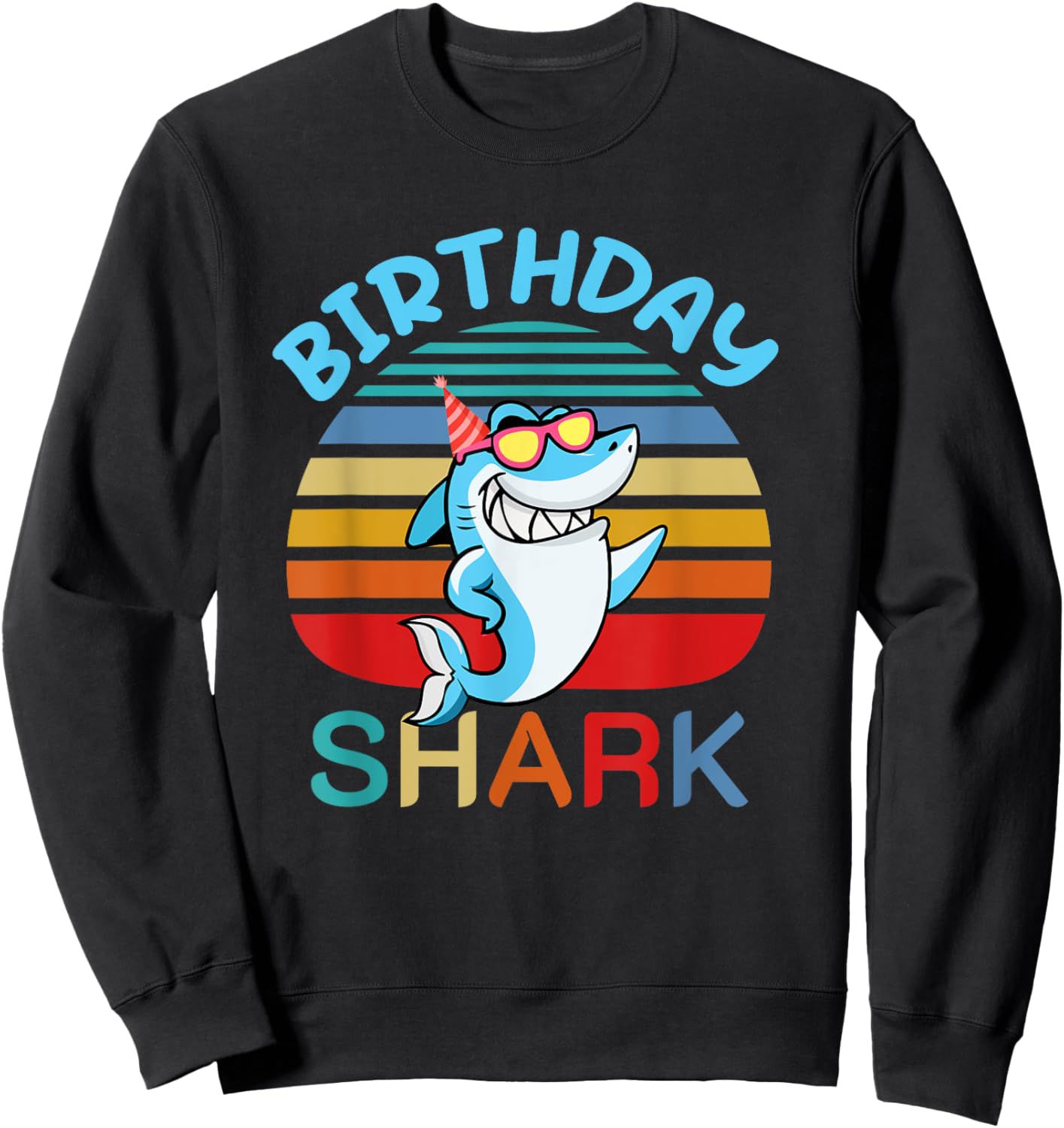 Shark Birthday Toddler Boys Kids Matching Family Boy Sweatshirt - Sweatshirt | Black