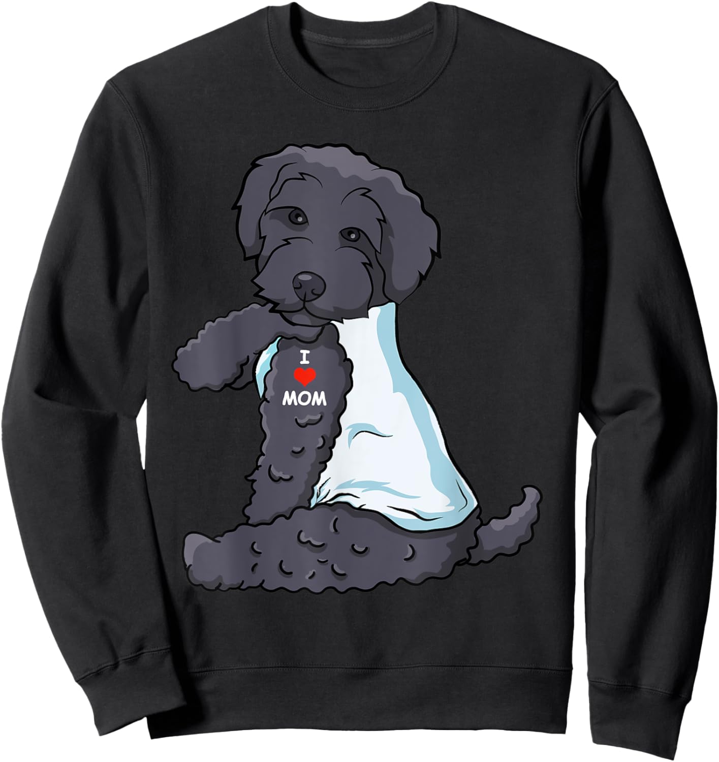 I Love Mom Tattoo Schnoodle Mom Dog Lover Women Sweatshirt - Sweatshirt | Black