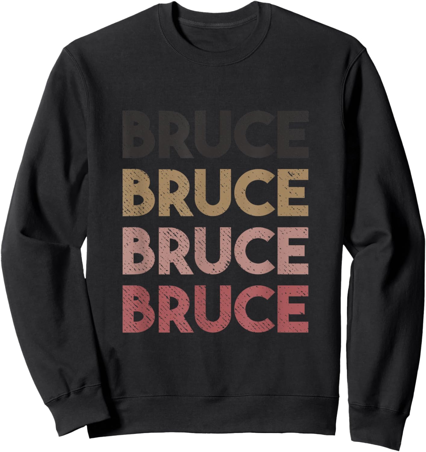 Bruce Retro Style Vintage Distressed Sweatshirt - Sweatshirt | Black