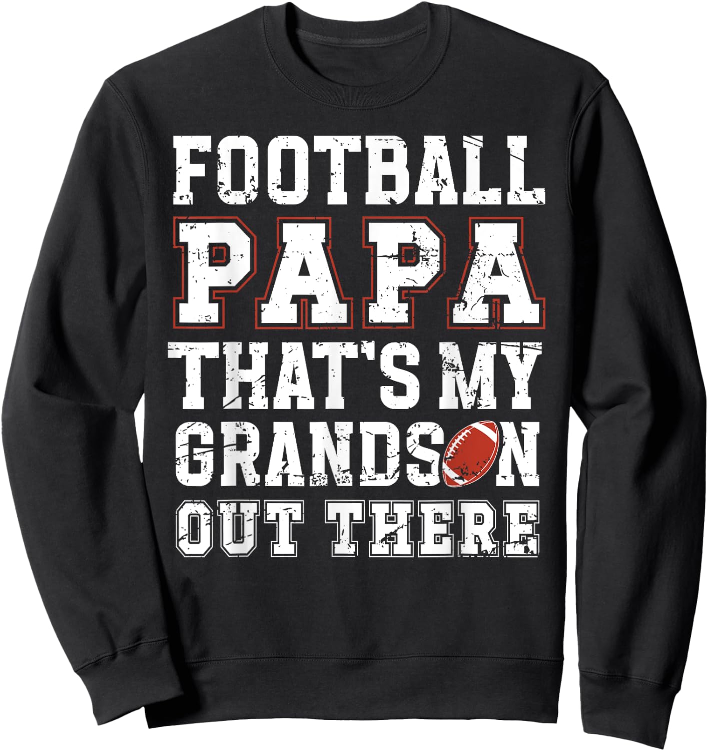 Proud Football Papa Of A Football Player Papa Sweatshirt - Sweatshirt | Black