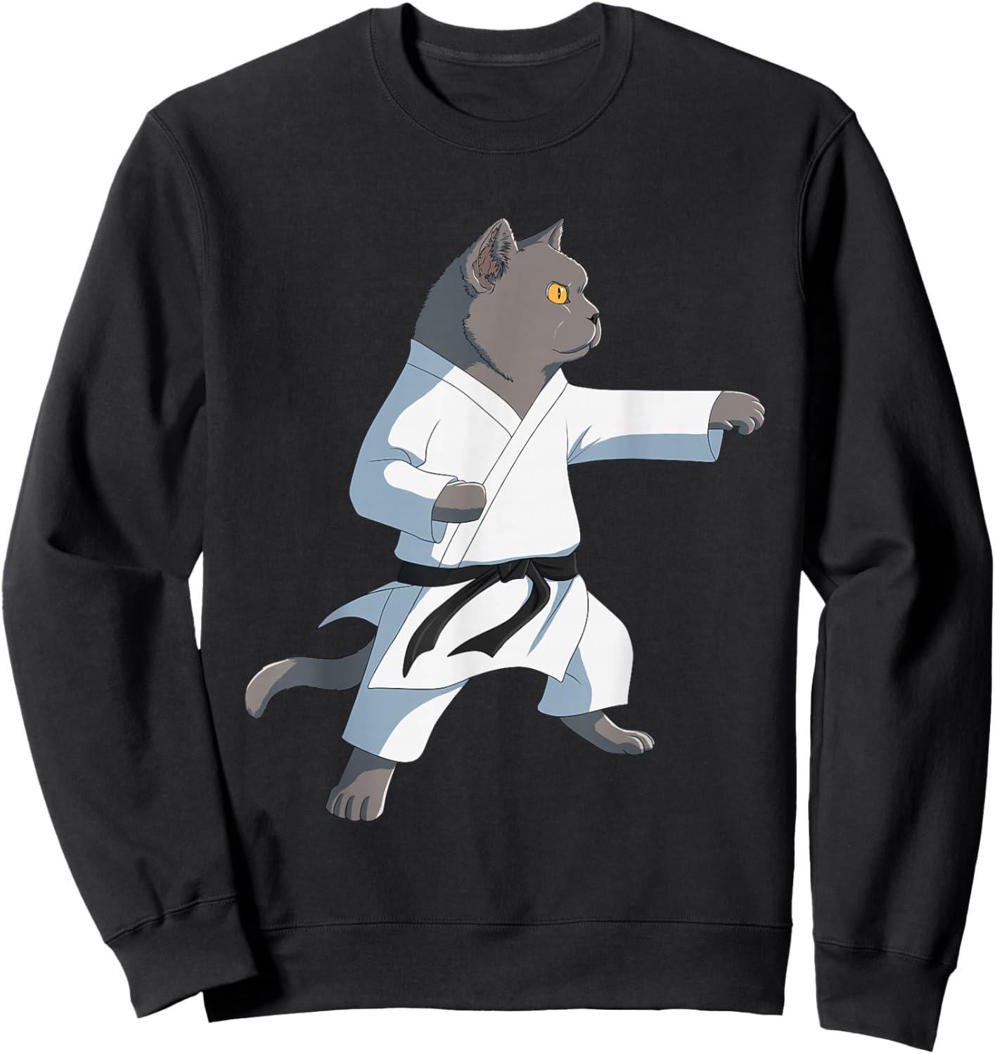 Funny Karate British Shorthair Cat Sweatshirt - Sweatshirt | Black