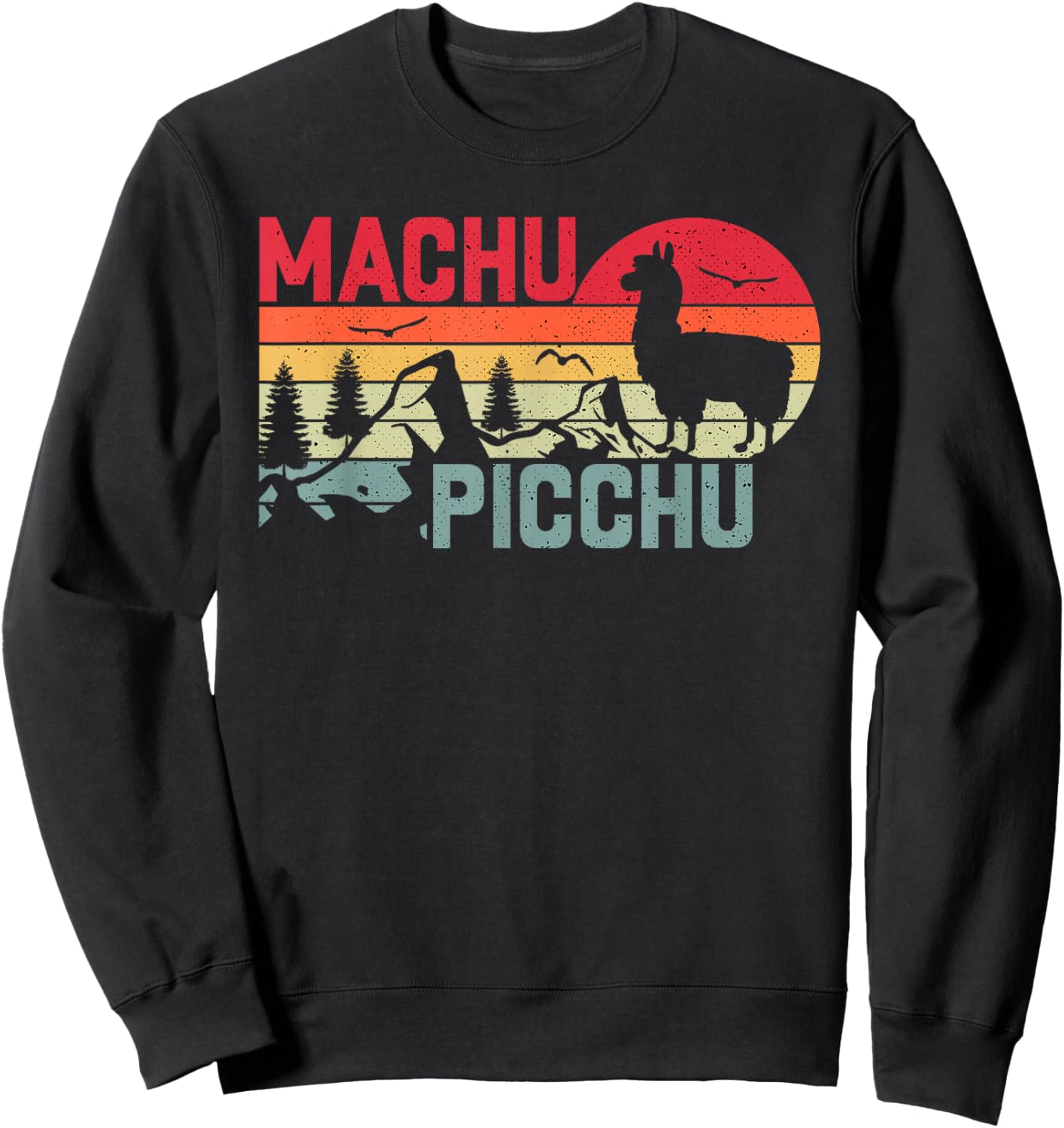 Retro Machu Picchu Peruvian Pride Peru Travel Sweatshirt - Sweatshirt | Black