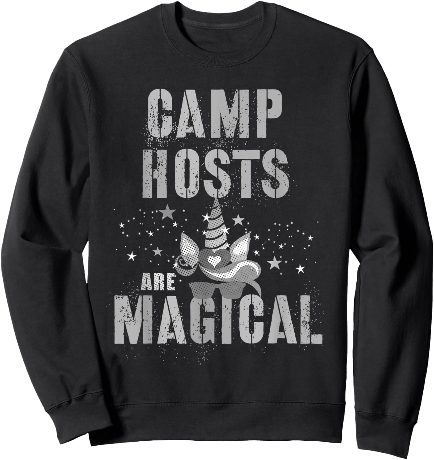 Funny CAMP HOSTS ARE MAGICAL Host I'm Unicorn Cool Mythical Sweatshirt - Sweatshirt | Black