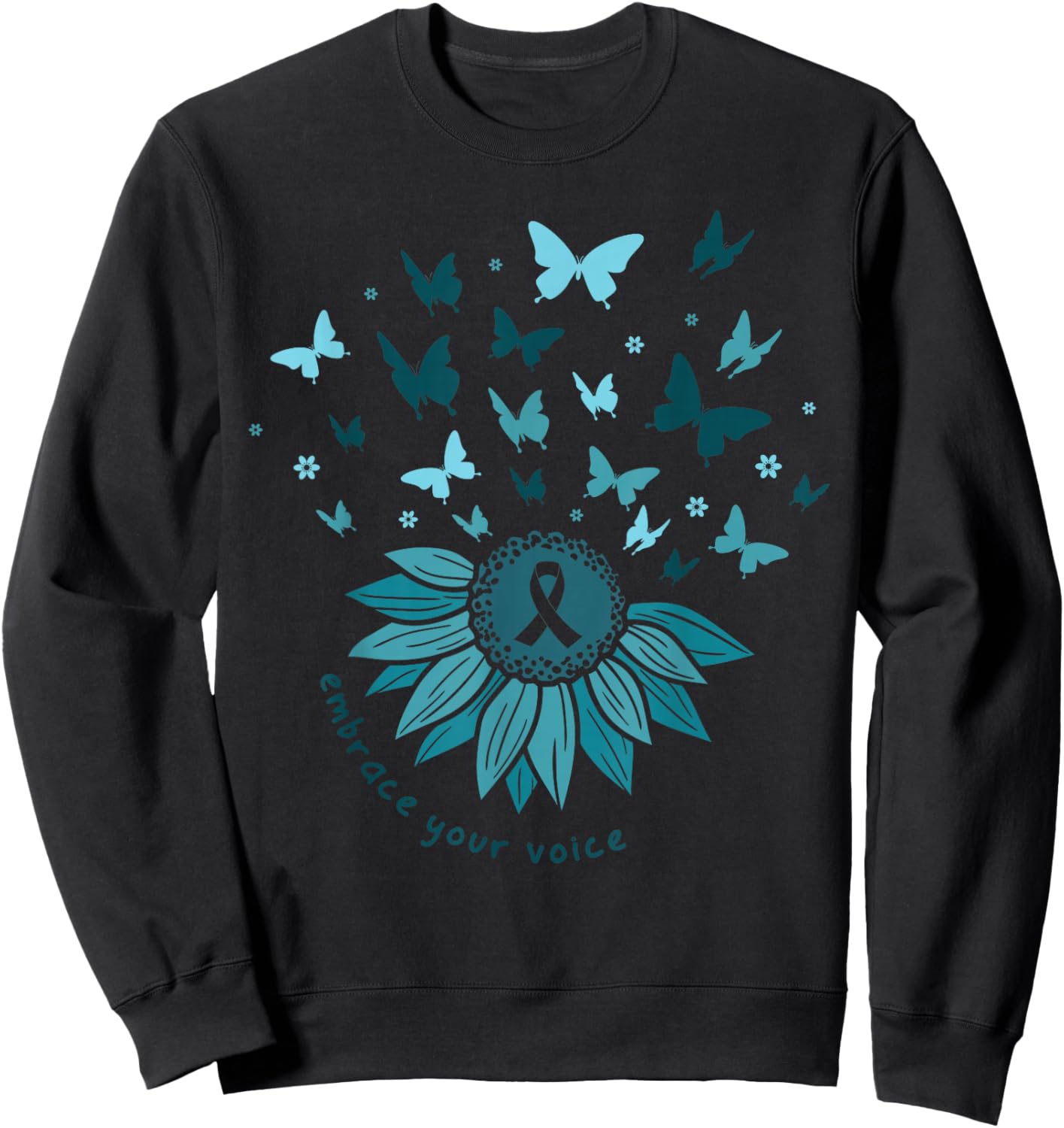 SAAM Sexual Assault Awareness Month We Wear Teal In April Sweatshirt - Sweatshirt | Black
