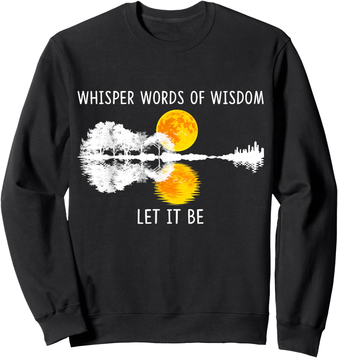 Whisper Words Of Wisdom Let-It Be Guitar Lake Shadow Sweatshirt - Sweatshirt | Black
