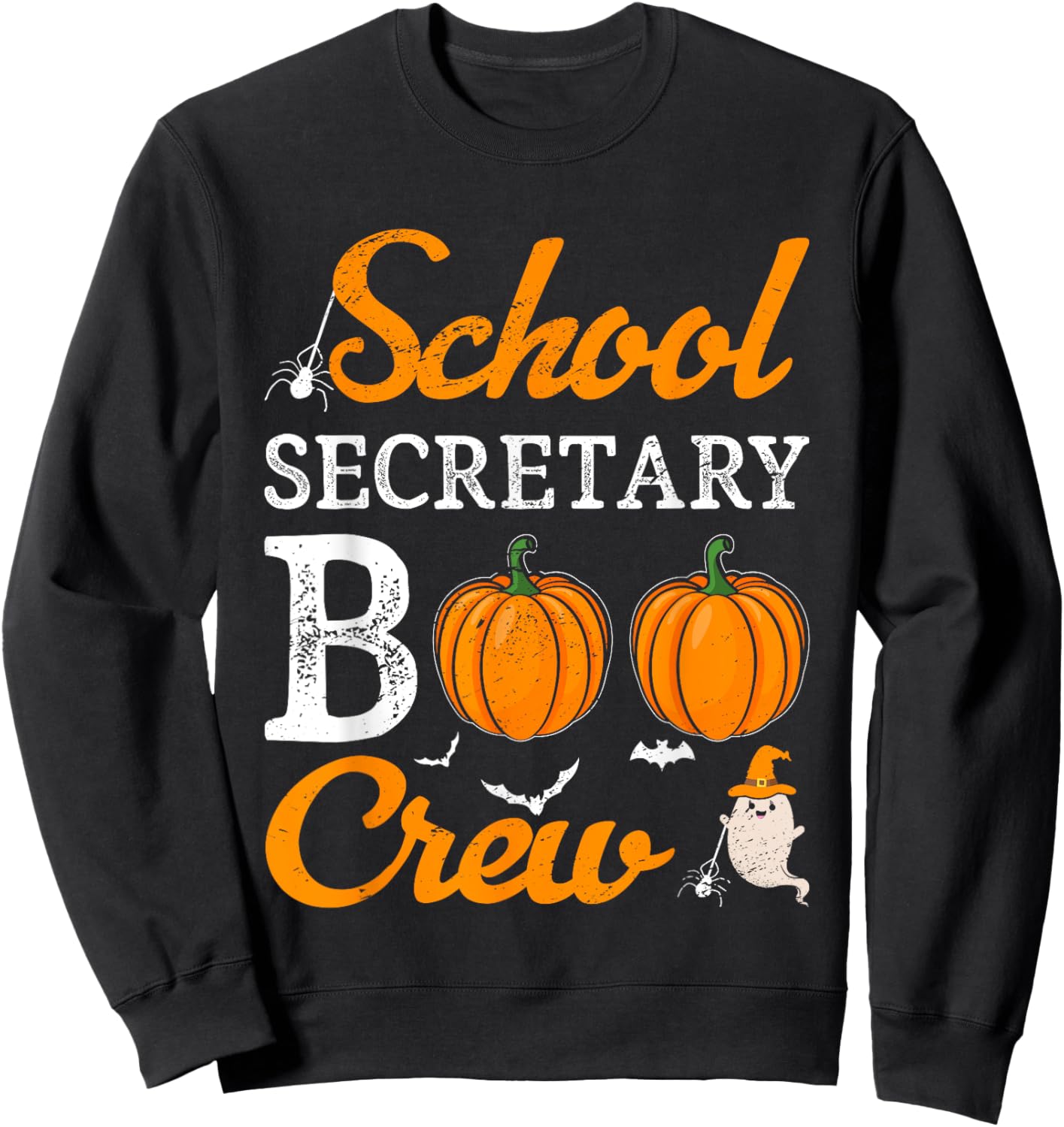 School Secretary Boo Crew Halloween School Office Squad Sweatshirt - Sweatshirt | Black