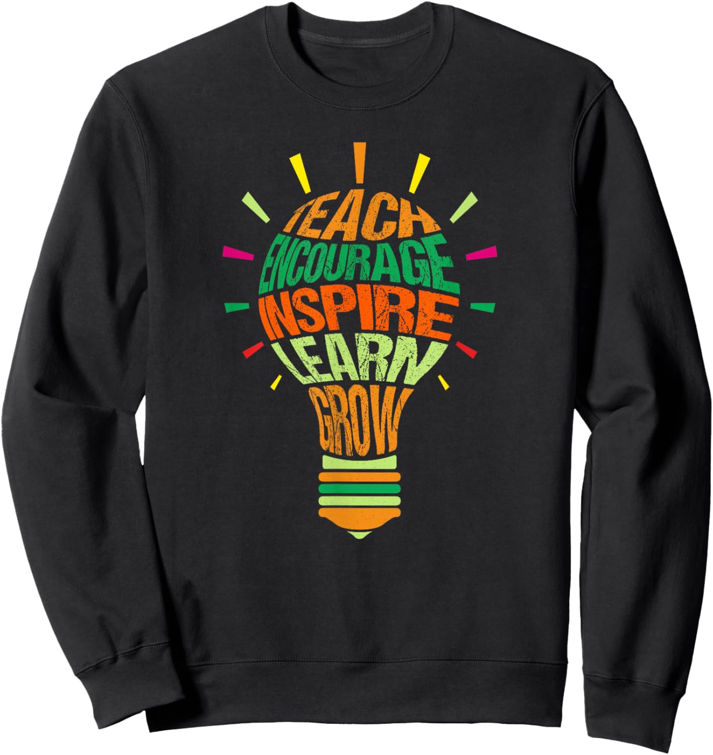 Teacher Inspirational Definition Colorful Lightbulb Women Sweatshirt - Sweatshirt | Black