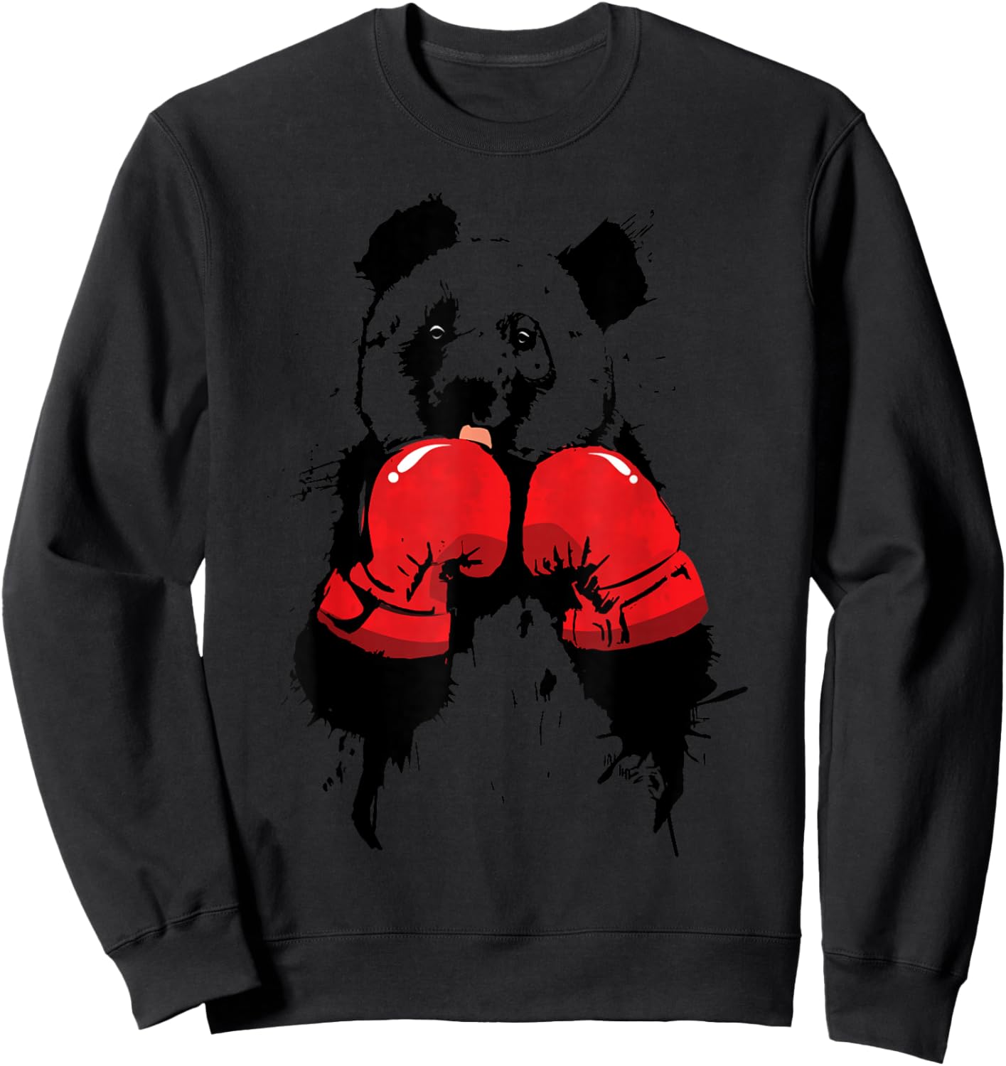 Pop Art Boxing Panda Bear Boxer Sweatshirt - Sweatshirt | Black