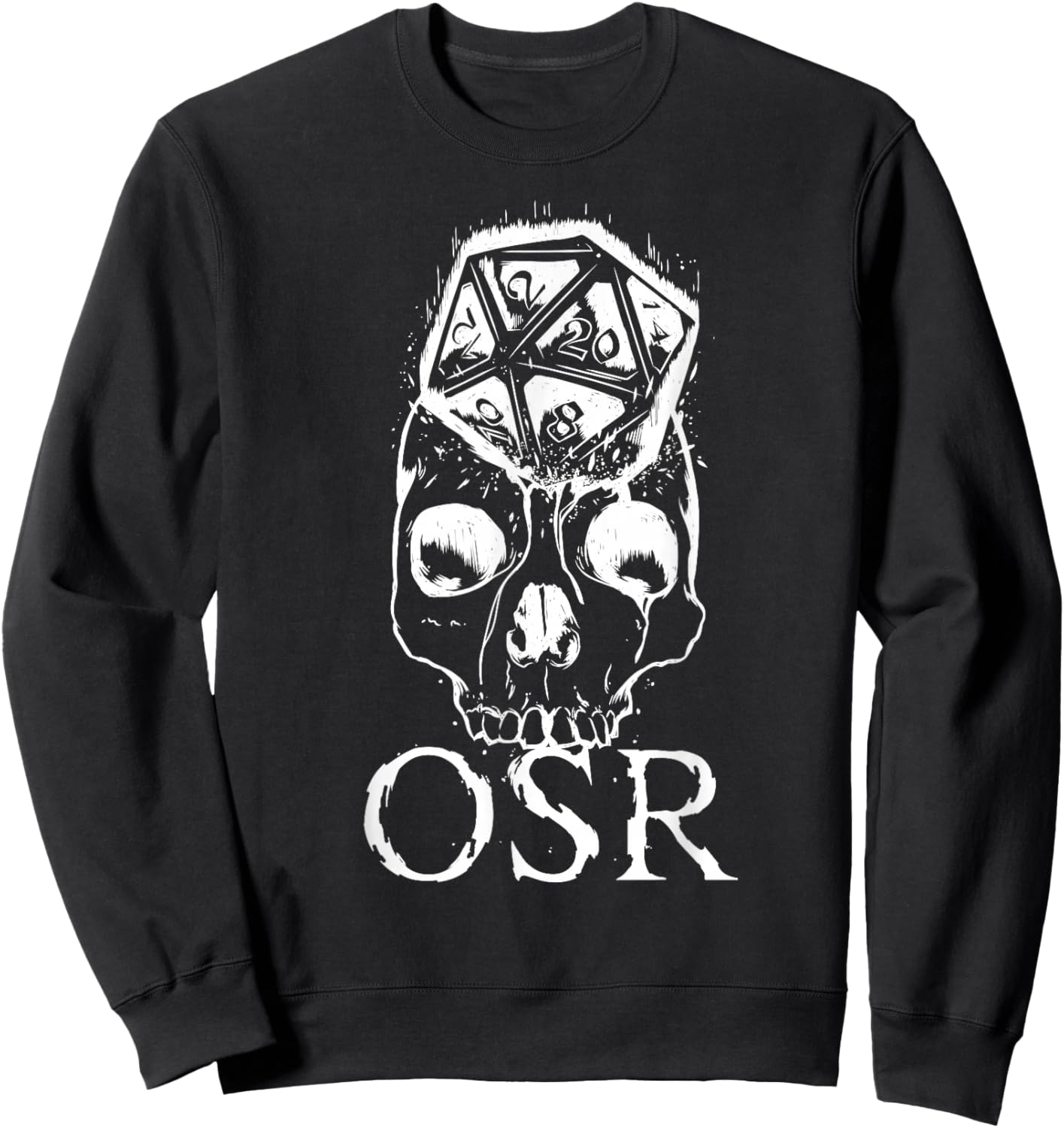 OSR RPG Roleplaying Games D20 Skull Old School Revival Sweatshirt - Sweatshirt | Black