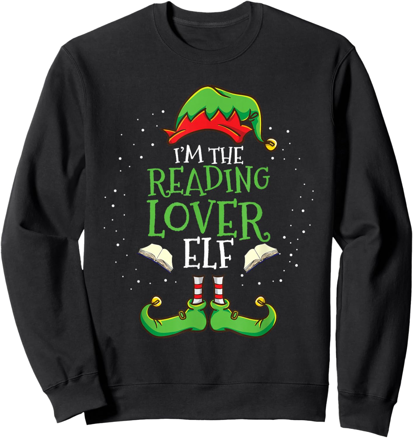 Im The Reading Lover Elf Christmas Sweatshirt - Sweatshirt | Black