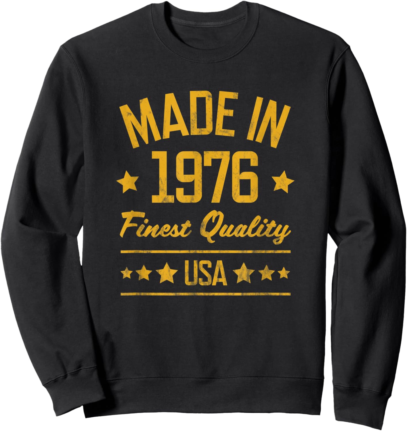 Made in 1976 Finest USA Yellow Gold Print Sweatshirt - Sweatshirt | Black