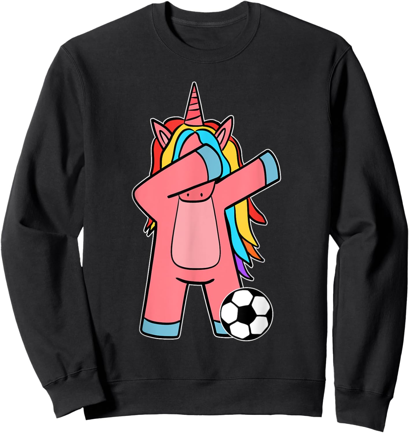 Soccer Girl Women Soccer Unicorn Soccer Ball Sweatshirt - Sweatshirt | Black