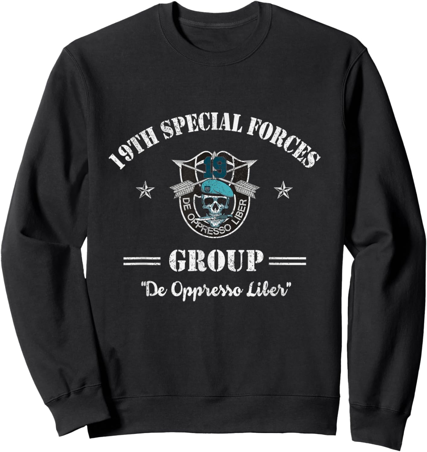 19th Special Forces Group Veteran 19th SFG - 4th of July Men Sweatshirt - Sweatshirt | Black