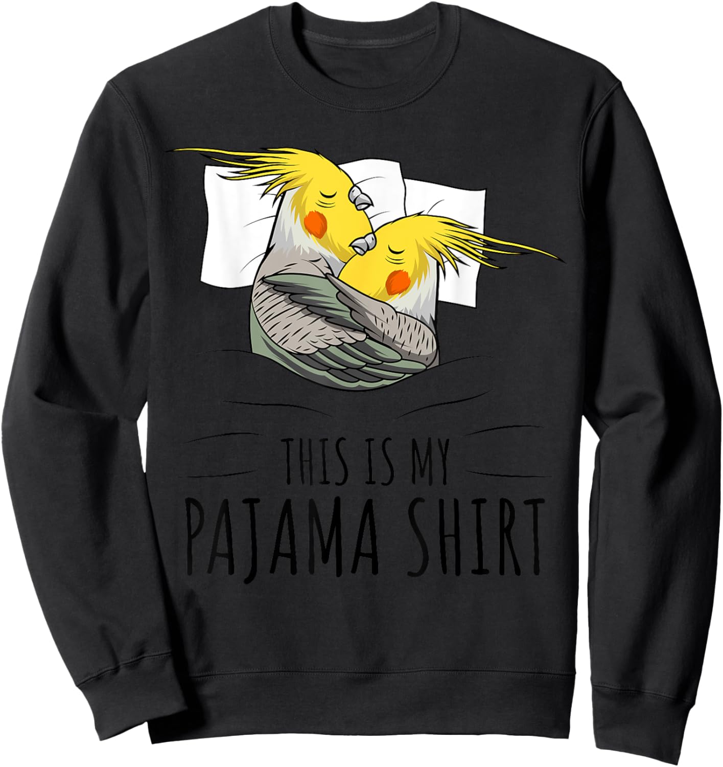 Cockatiel Parrot Lover Pajama Sweatshirt - Sweatshirt | Black