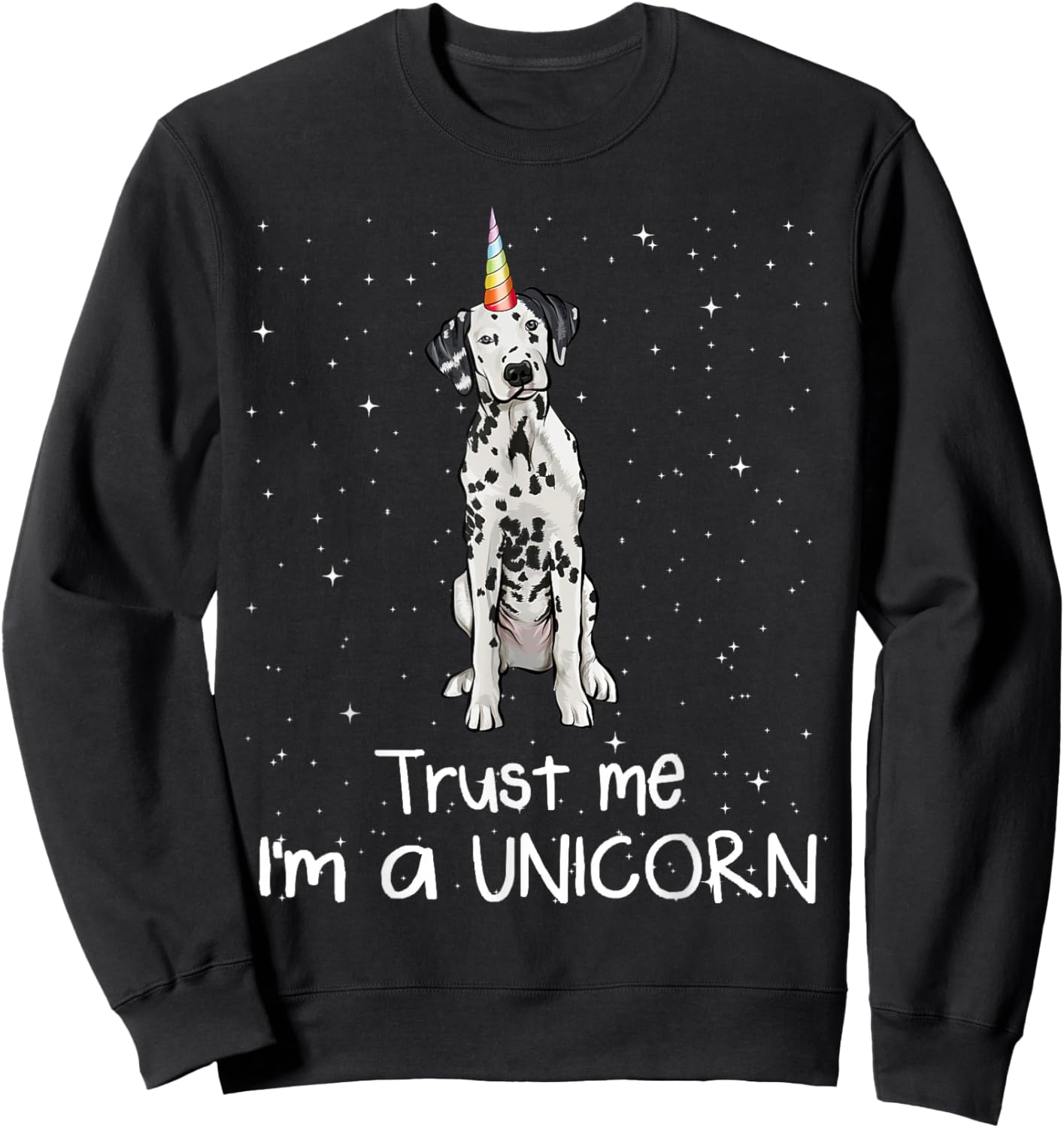 Funny Dalmatian Unicorn Sweatshirt - Sweatshirt | Black