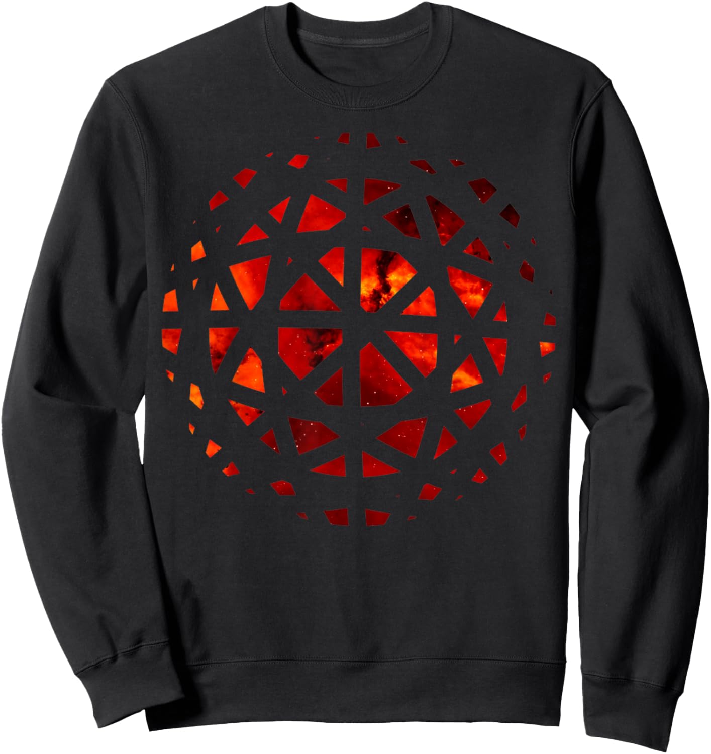 Fire Inside Passion Power Mandala Geometry Red Orange Flames Sweatshirt - Sweatshirt | Black