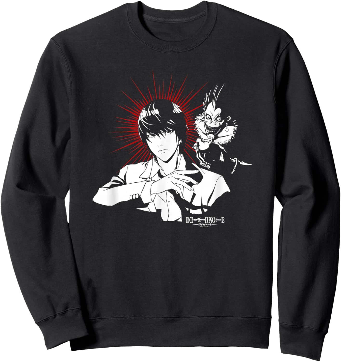 Death Note Ryuk and Light with Halo Anime Sweatshirt - Sweatshirt | Black