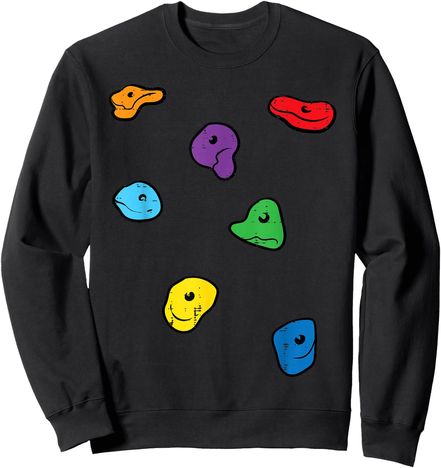 Climbing Holds Wall Rock Climber Bouldering Women Men Kids Sweatshirt - Sweatshirt | Black