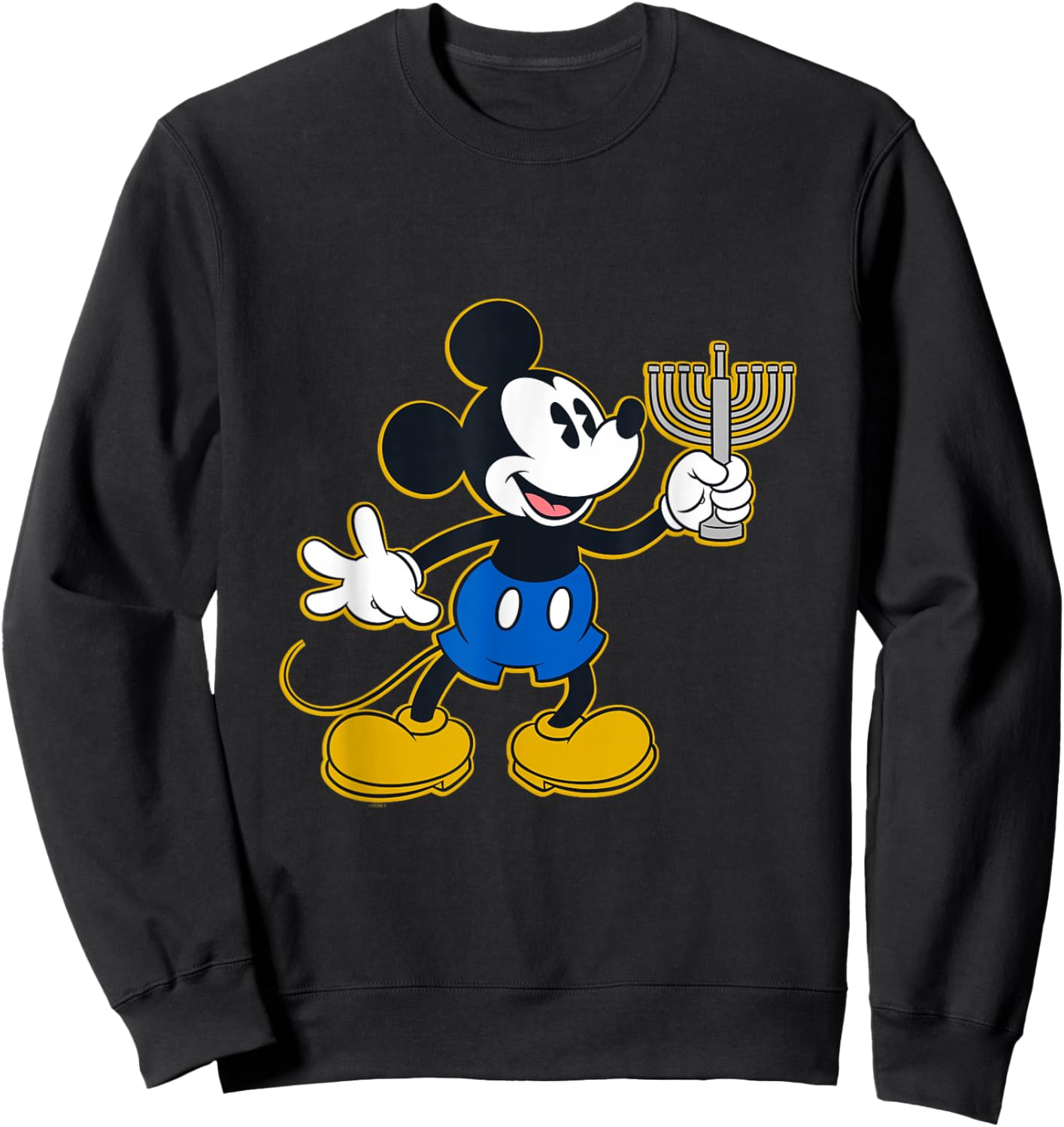 Disney Mickey Mouse Hanukkah Menorah Happy Holidays Sweatshirt - Sweatshirt | Black