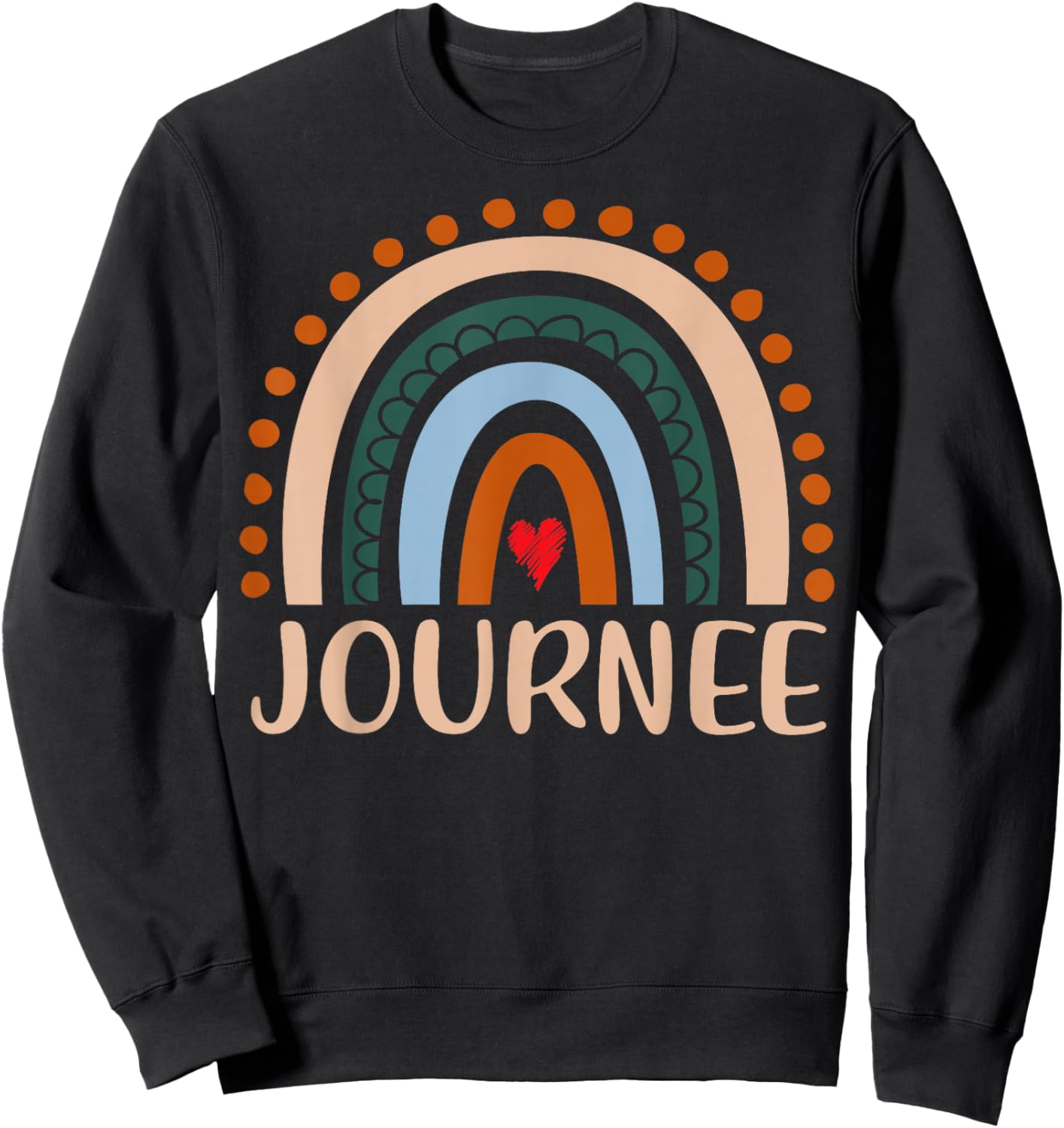 Journee Name Personalized Funny Women Rainbow Journee Sweatshirt - Sweatshirt | Black