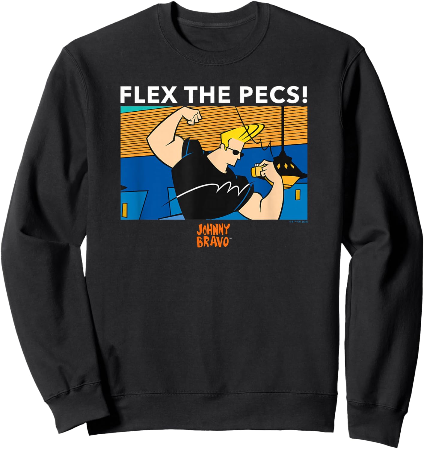 Johnny Bravo Flex The Pecs! Johnny Bravo Poster Sweatshirt - Sweatshirt | Black