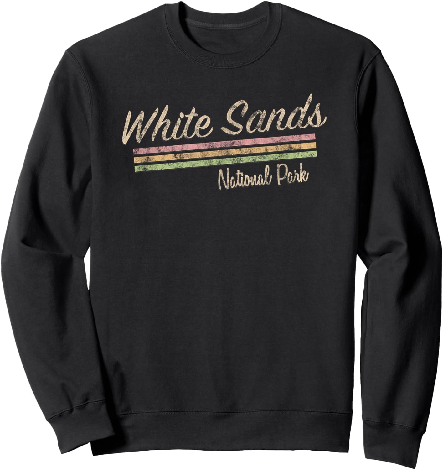 White Sands National Park Retro Vintage Sweatshirt - Sweatshirt | Black