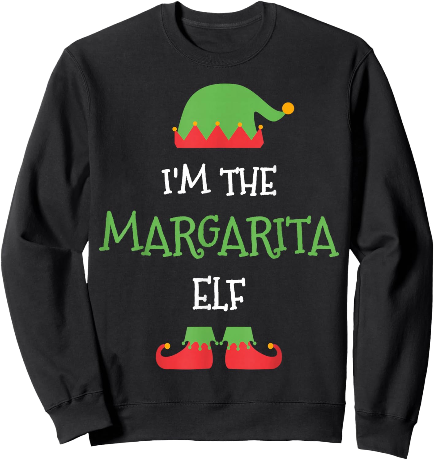 The Margarita Elf Christmas Family Matching Group Sweatshirt - Sweatshirt | Black