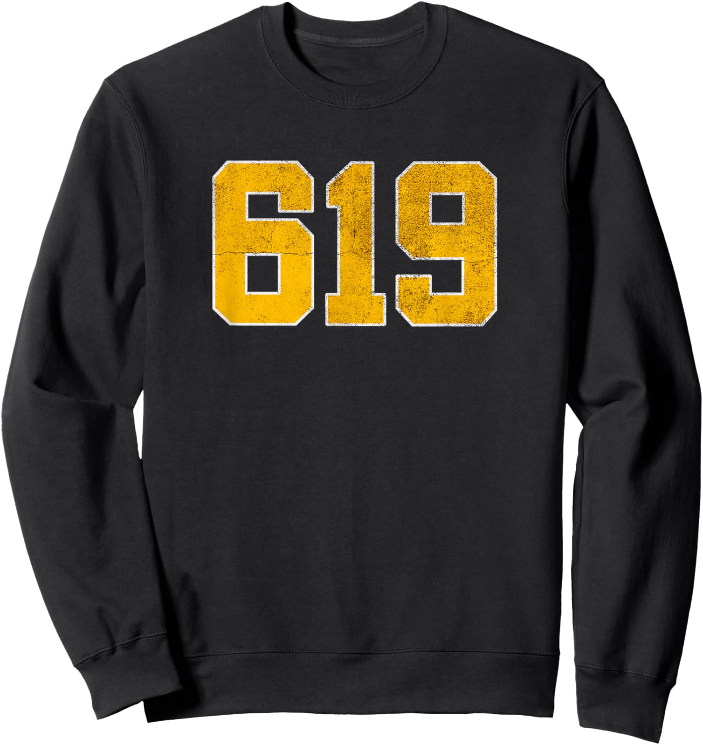 San Diego 619 Vintage Look Original Design Sweatshirt - Sweatshirt | Black