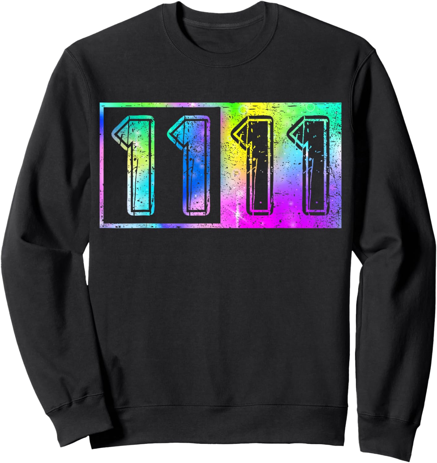 1111 Number Synchronicity Spiritual Awakening manifestation Sweatshirt - Sweatshirt | Black