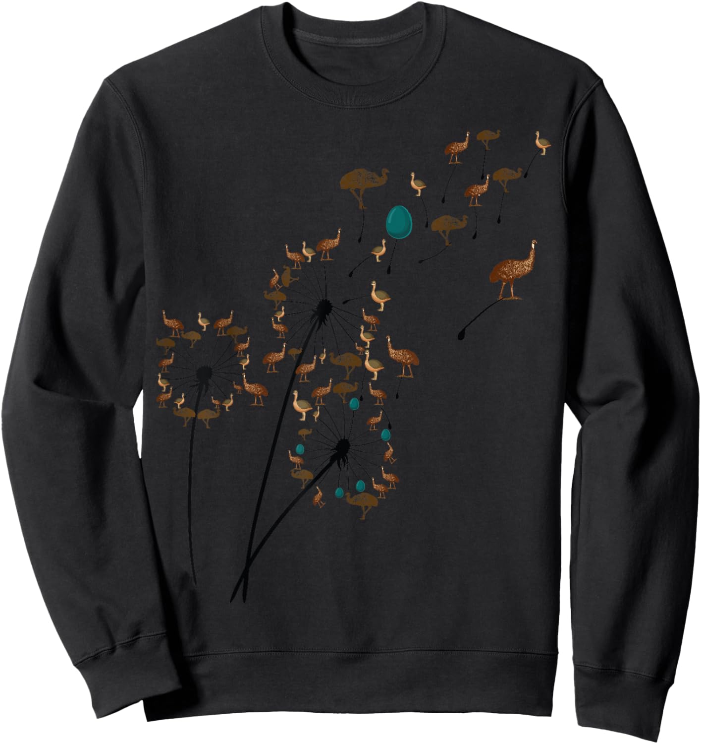 Dandelion emu Flower, Floral emu Tree Lover Sweatshirt - Sweatshirt | Black
