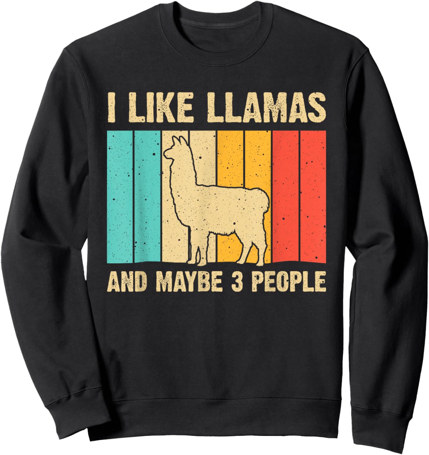 Funny Llama Design For Kids Men Women Alpaca Lover Farming Sweatshirt - Sweatshirt | Black