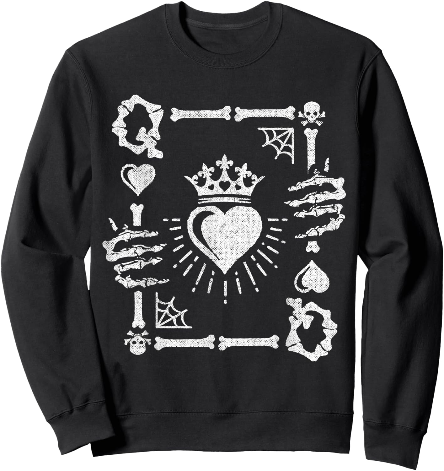 Queen of Hearts Card Costume - Halloween Queen of Hearts Sweatshirt - Sweatshirt | Black