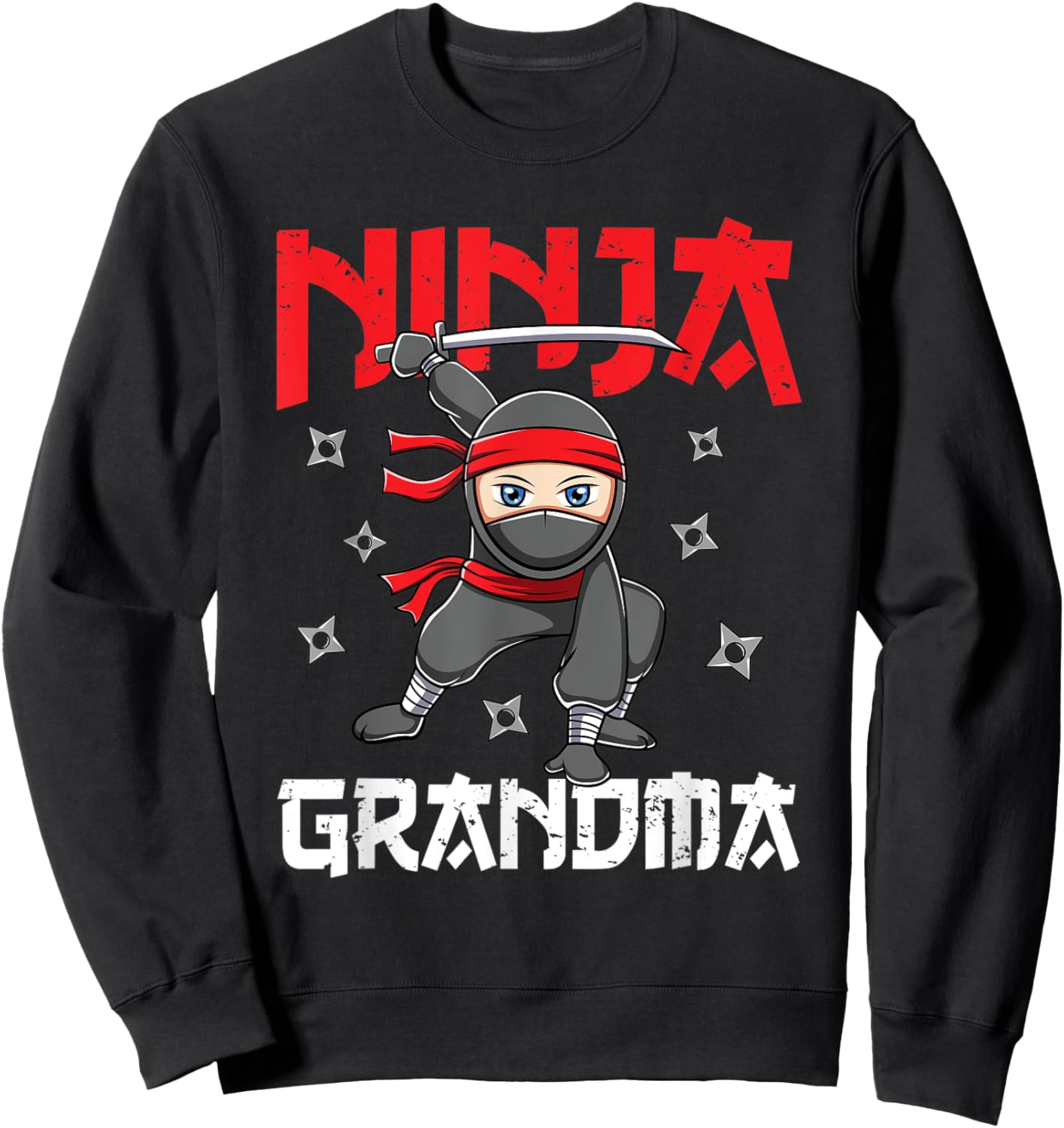 Ninja Grandma Family Matching Ninja Birthday Party Sweatshirt - Sweatshirt | Black