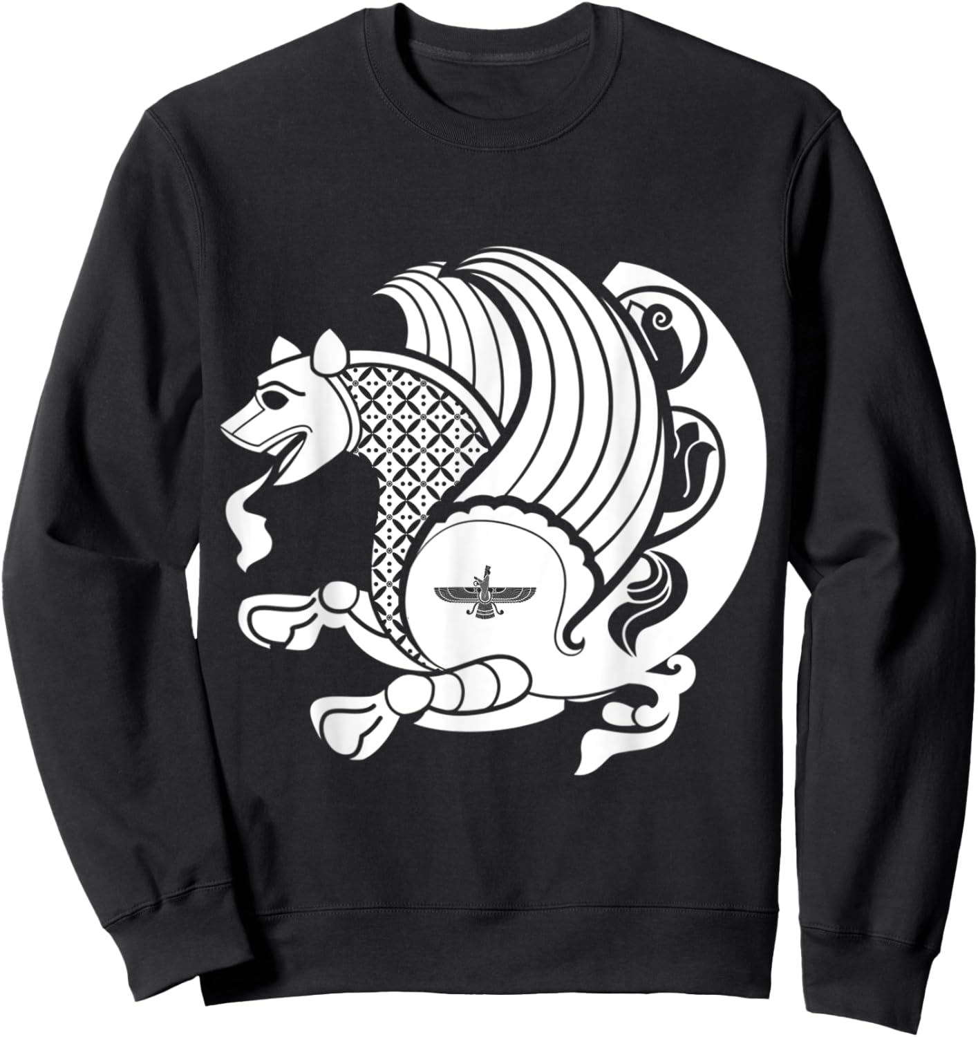Persian Healing Simurgh Farvahar of Achaemenids & Sassanids Sweatshirt - Sweatshirt | Black