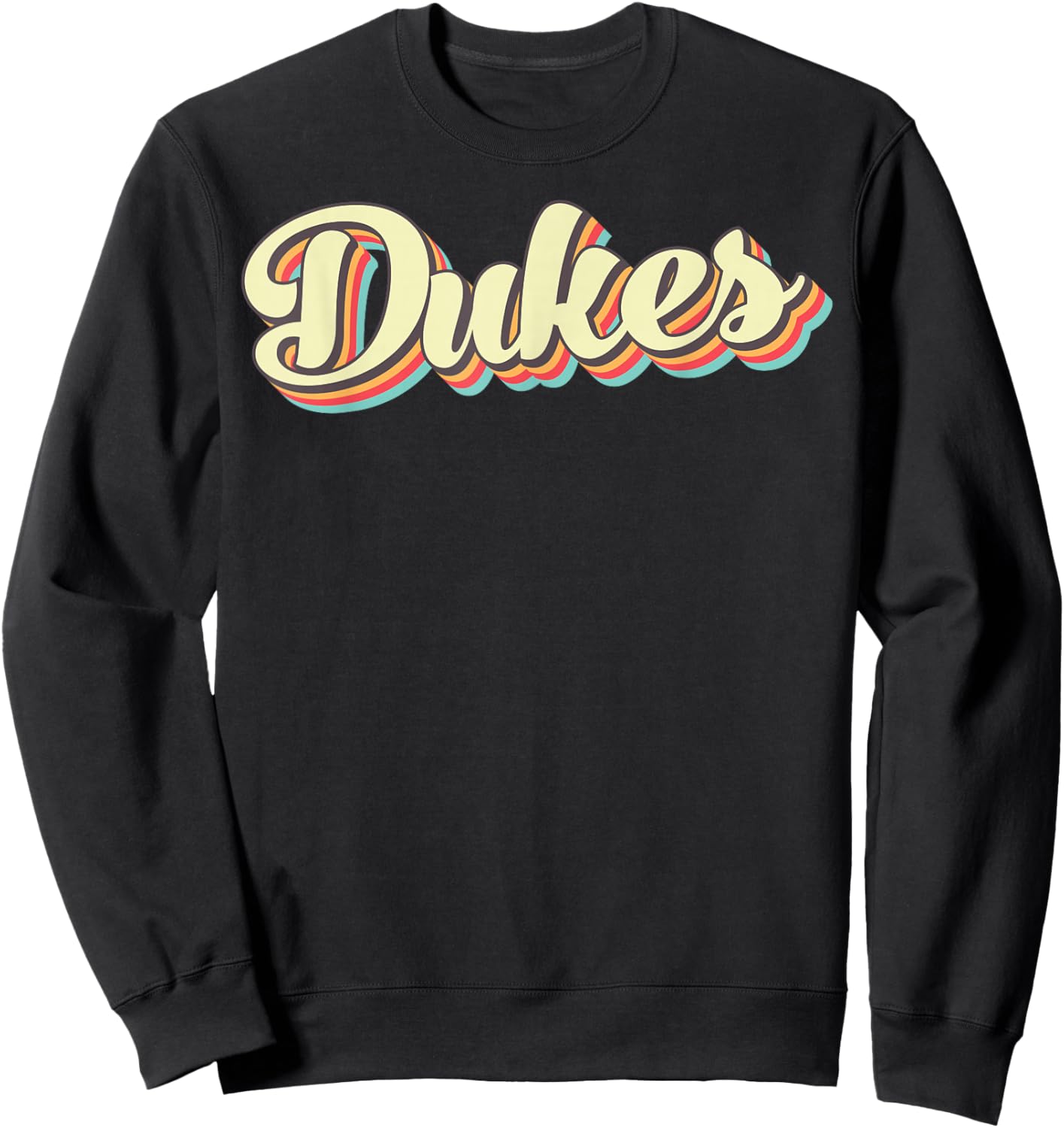 Dukes Retro Art Baseball Font Vintage Sweatshirt - Sweatshirt | Black