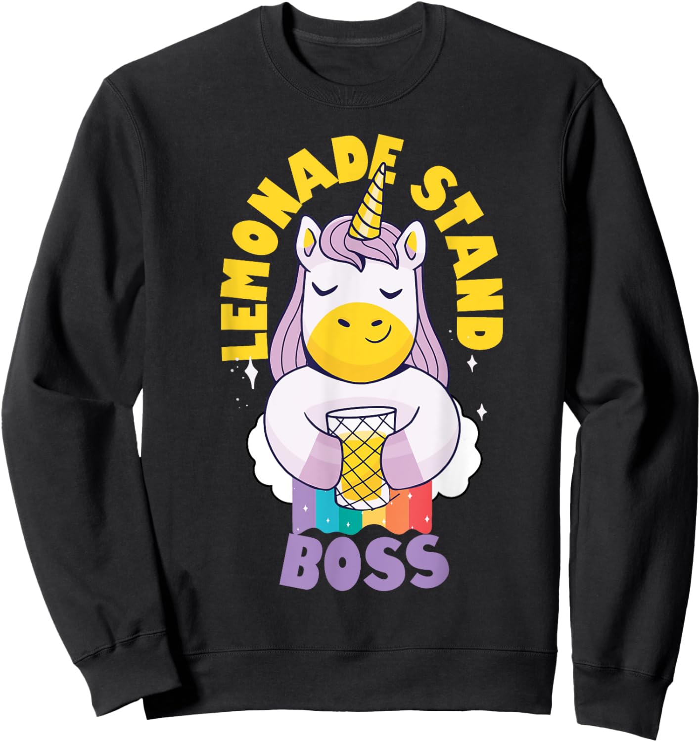 Lemonade Stand Boss Entrepreneur Kids - Unicorn Sweatshirt - Sweatshirt | Black