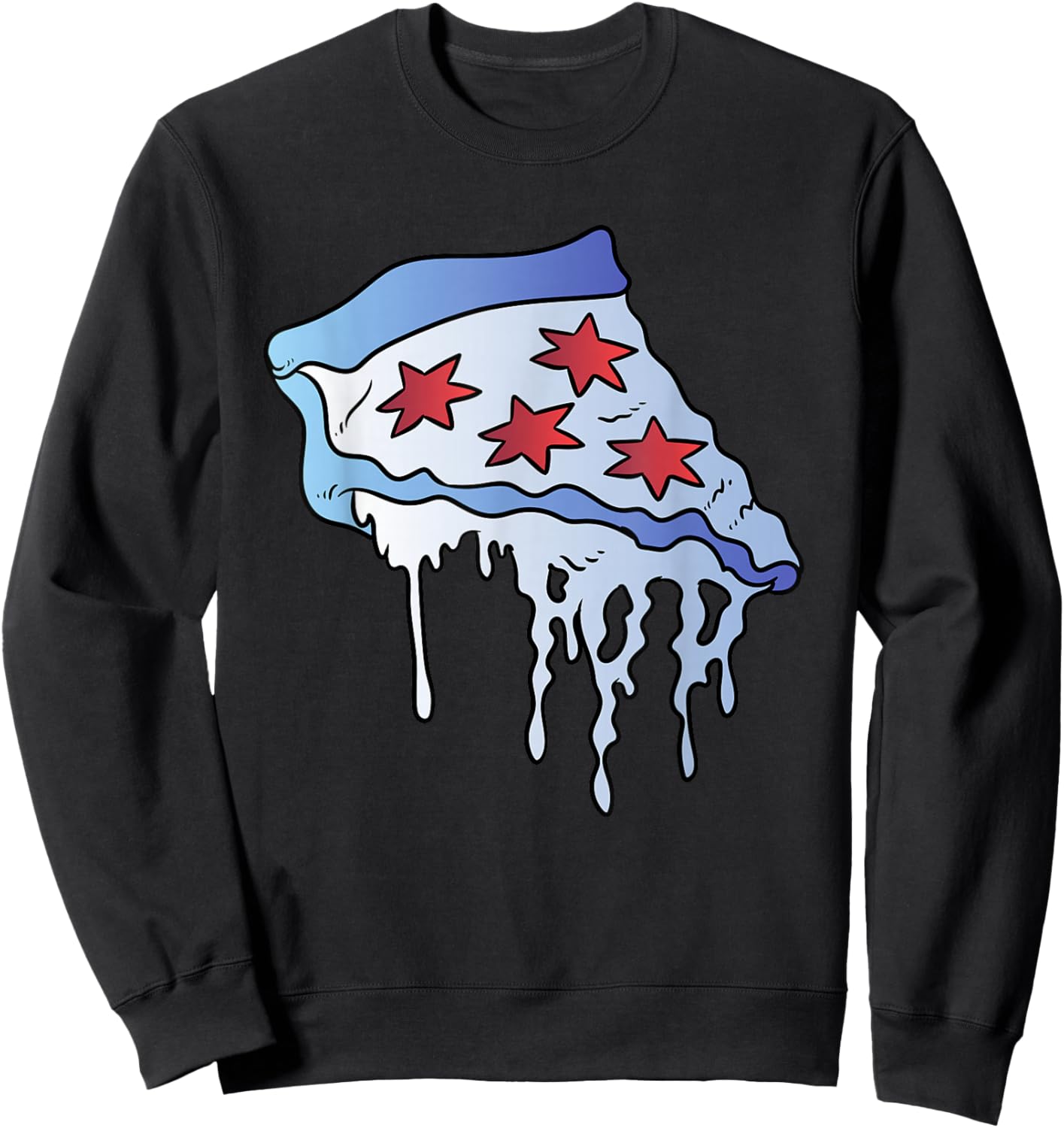 Chicago Flag Pizza Slice Pie Maker Baker Chicagoans Sweatshirt - Sweatshirt | Black