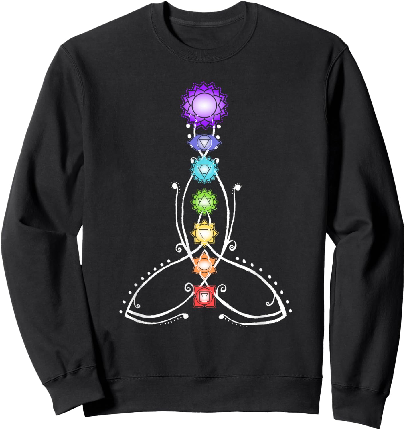Yoga Meditation Spiritual Body Energy Centres Chakra Sweatshirt - Sweatshirt | Black