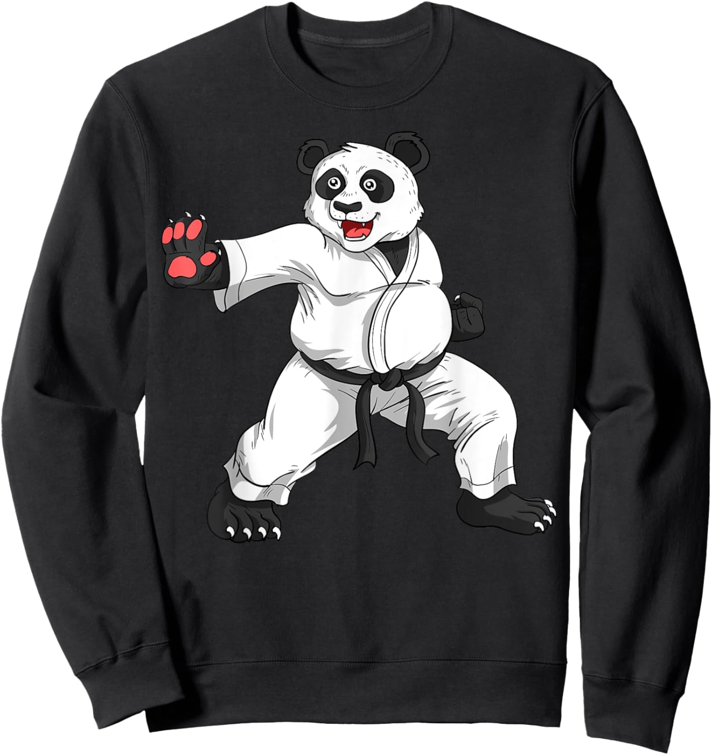 Karate Black Belt Panda Lover Japanese Martial Arts Sport Sweatshirt - Sweatshirt | Black