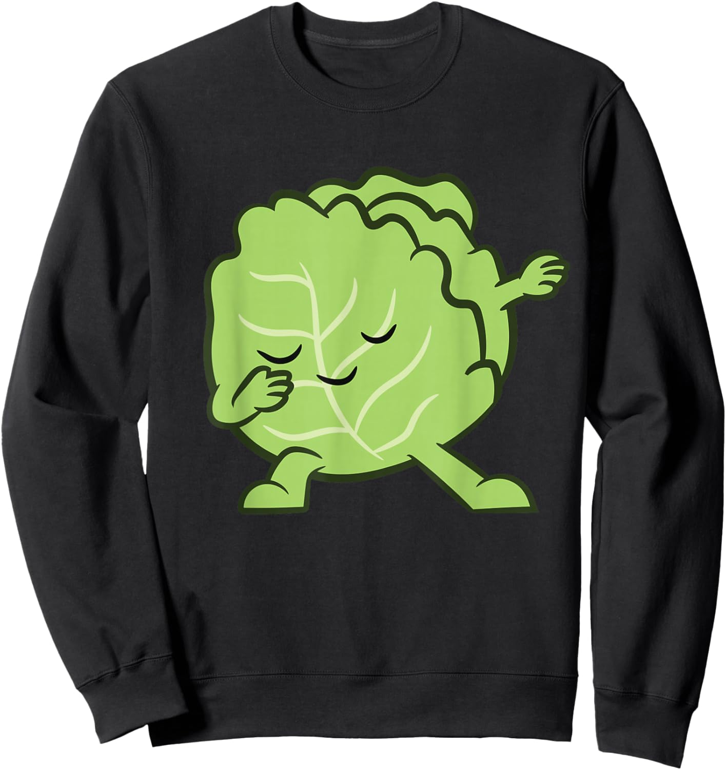 Cabbage Dabbing Cabbage Love Cabbage Sweatshirt - Sweatshirt | Black