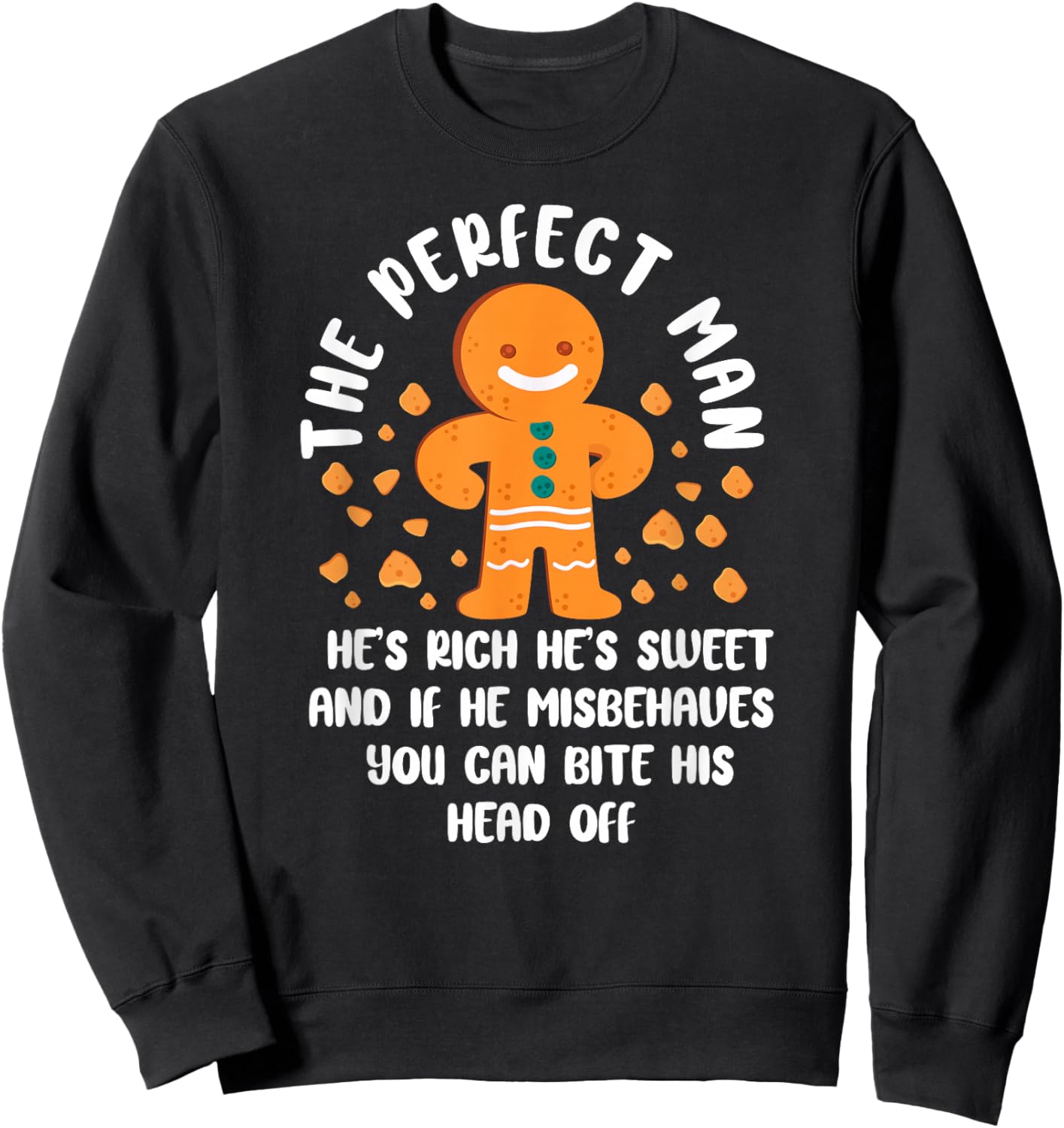 Bake Baking Christmas Gingerbread Man Sweatshirt - Sweatshirt | Black