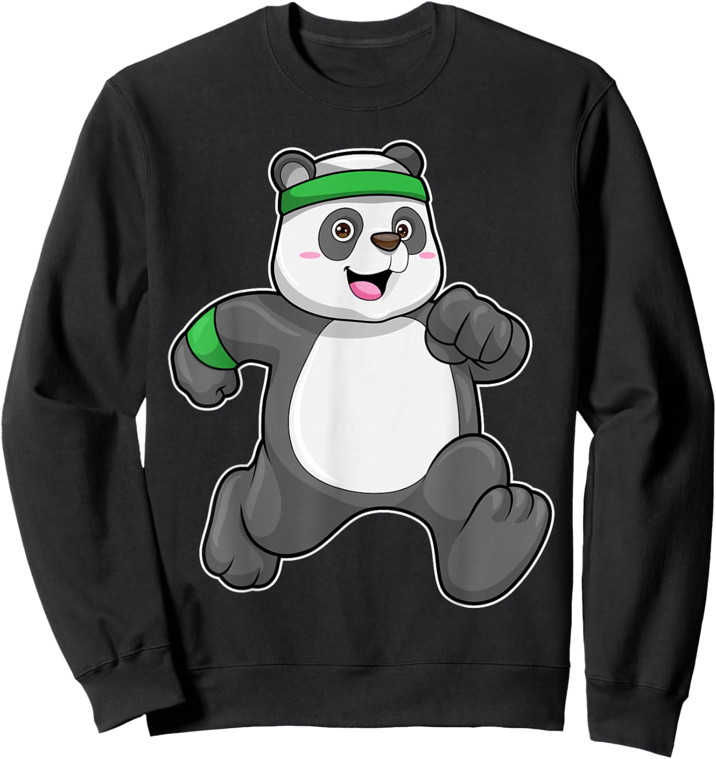 Panda Runner Running Sports Sweatshirt - Sweatshirt | Black