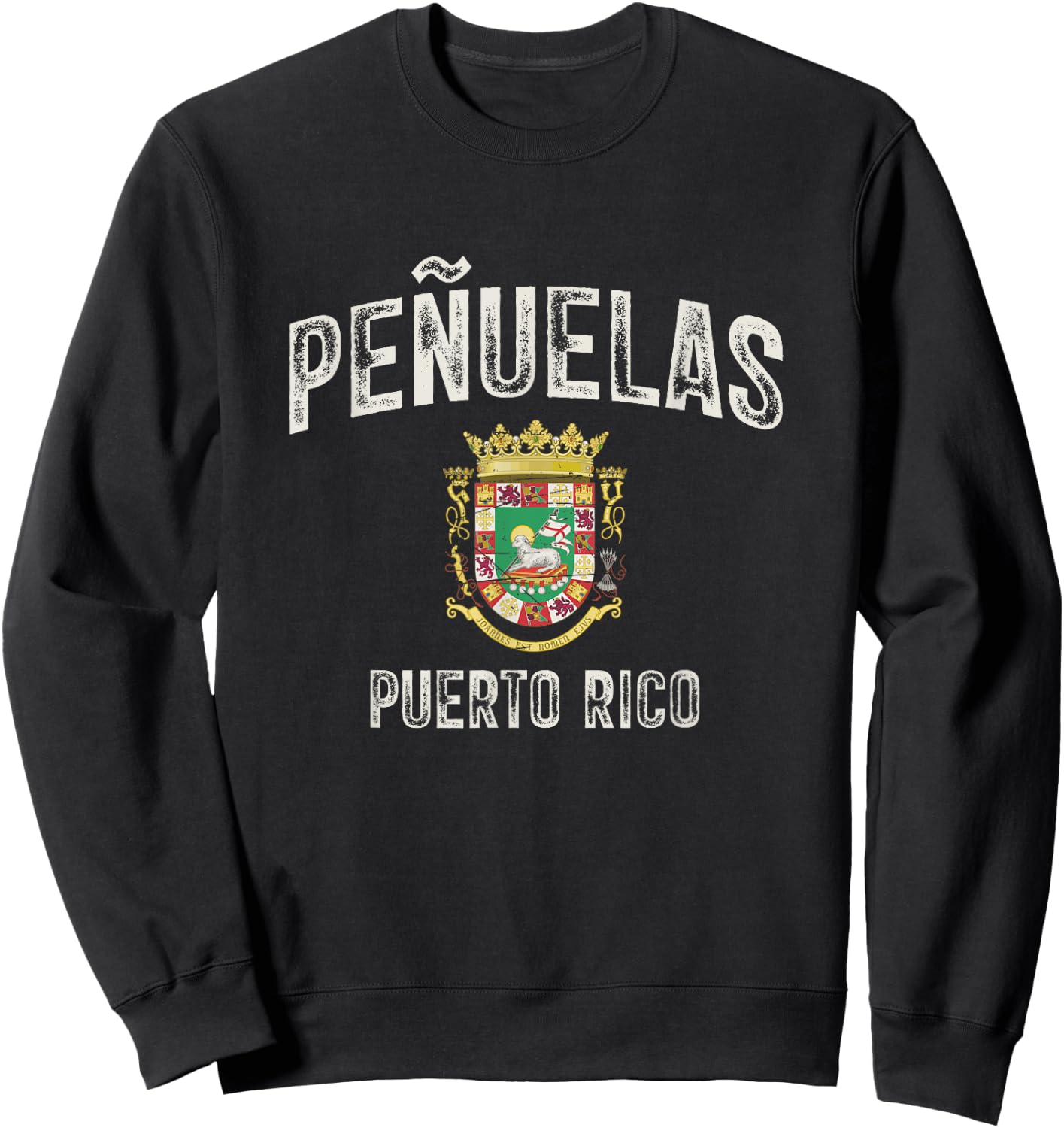 Peñuelas City in Puerto Rico, Puerto Rico Armorial Sweatshirt - Sweatshirt | Black