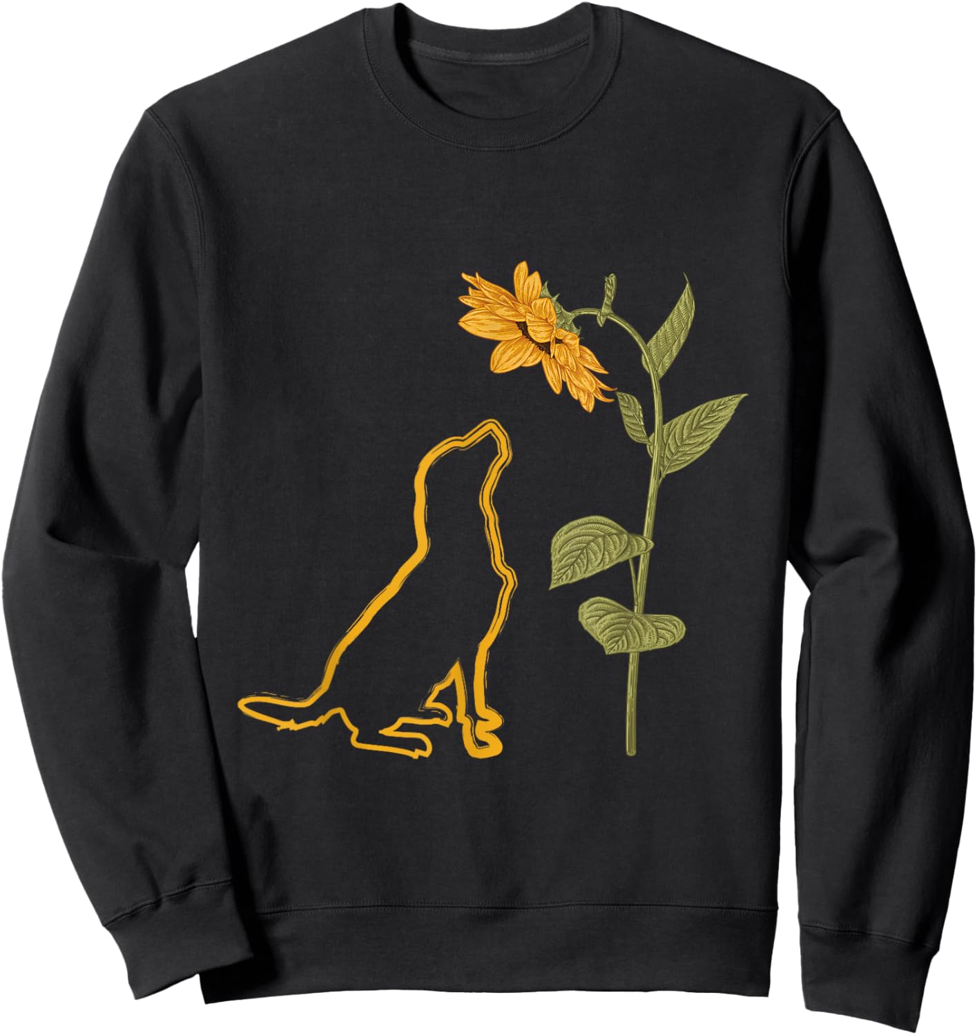 Labrador Retriever Sunflower Dog Puppy Doggie Pet Lover Women Kids Sweatshirt - Sweatshirt | Black
