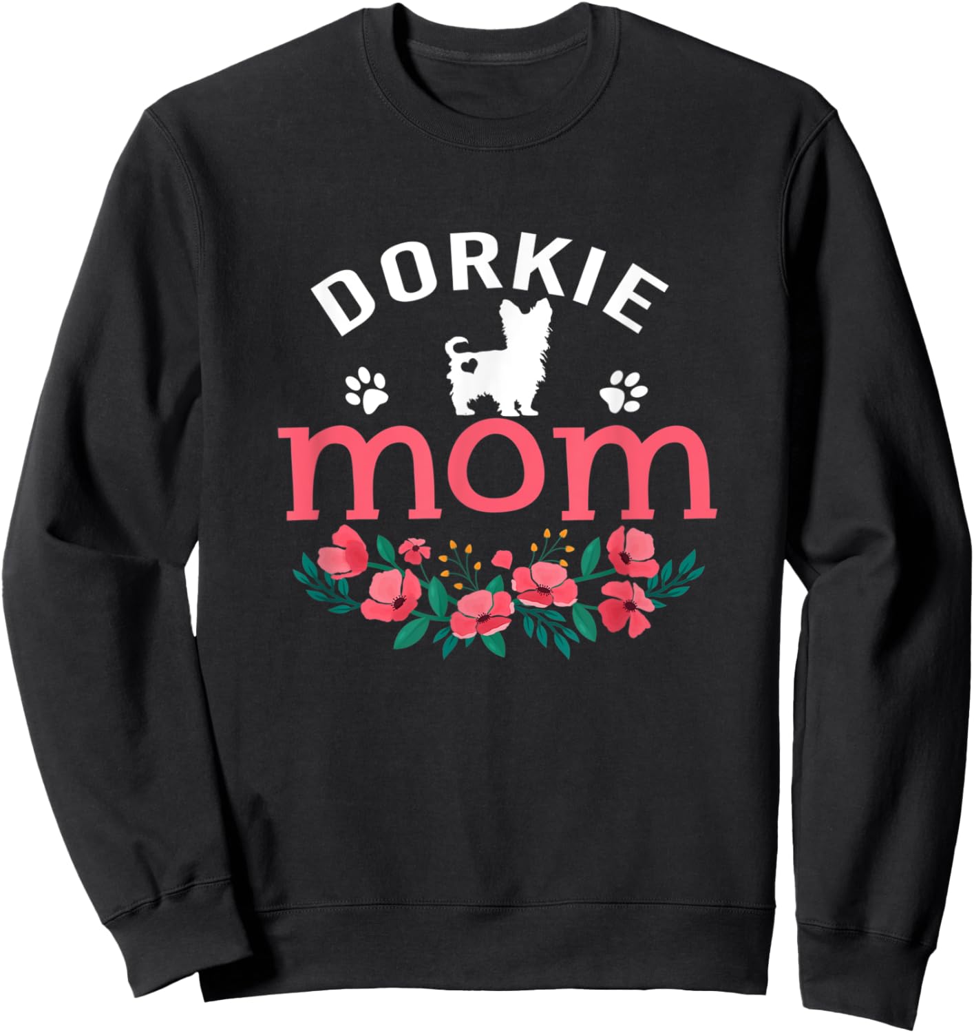 Dorkie Mom Gifts Mama Dorkie Dog Pet Lovers Christmas Sweatshirt - Sweatshirt | Black