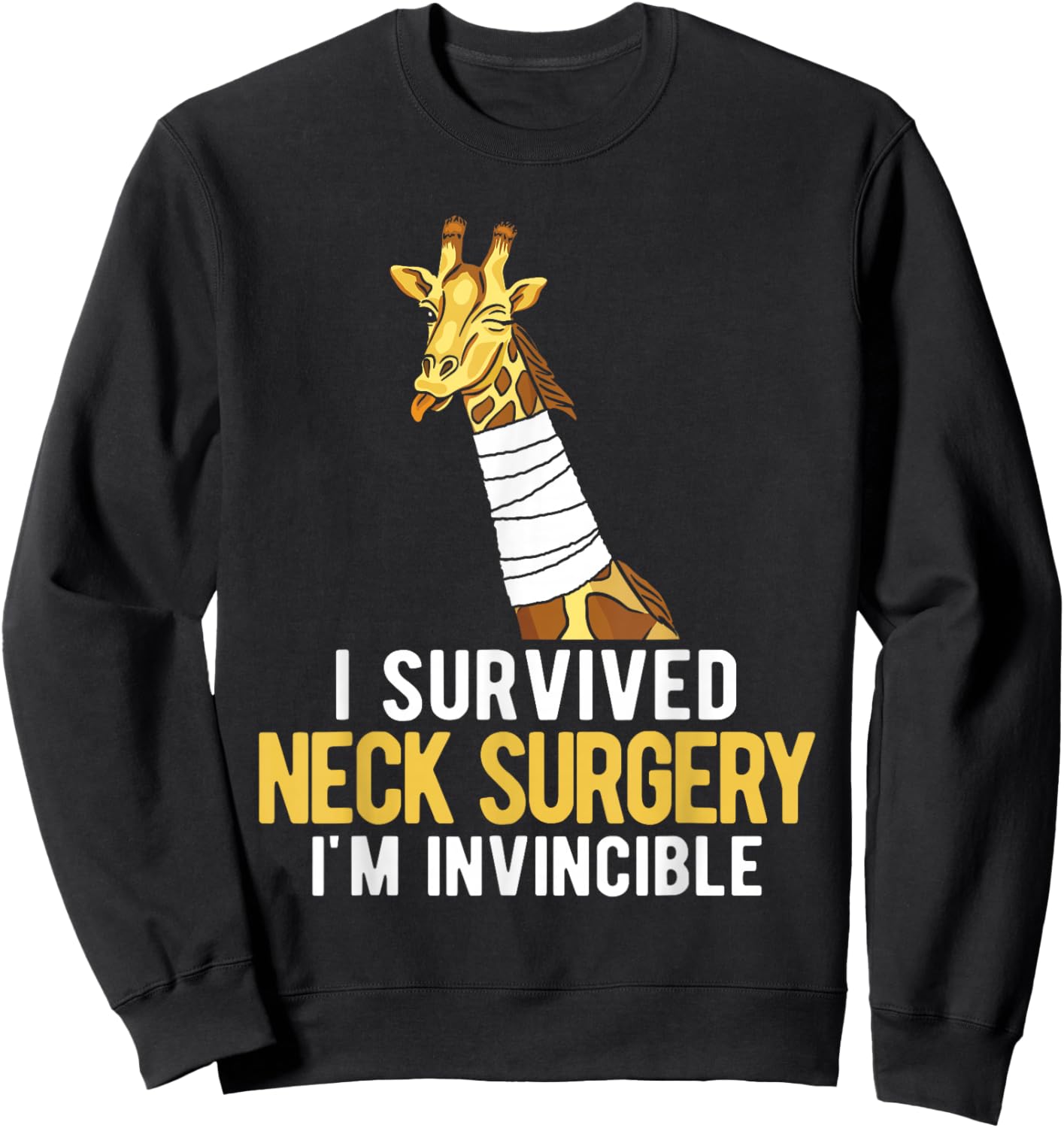 I Survived Neck Surgery Sweatshirt - Sweatshirt | Black