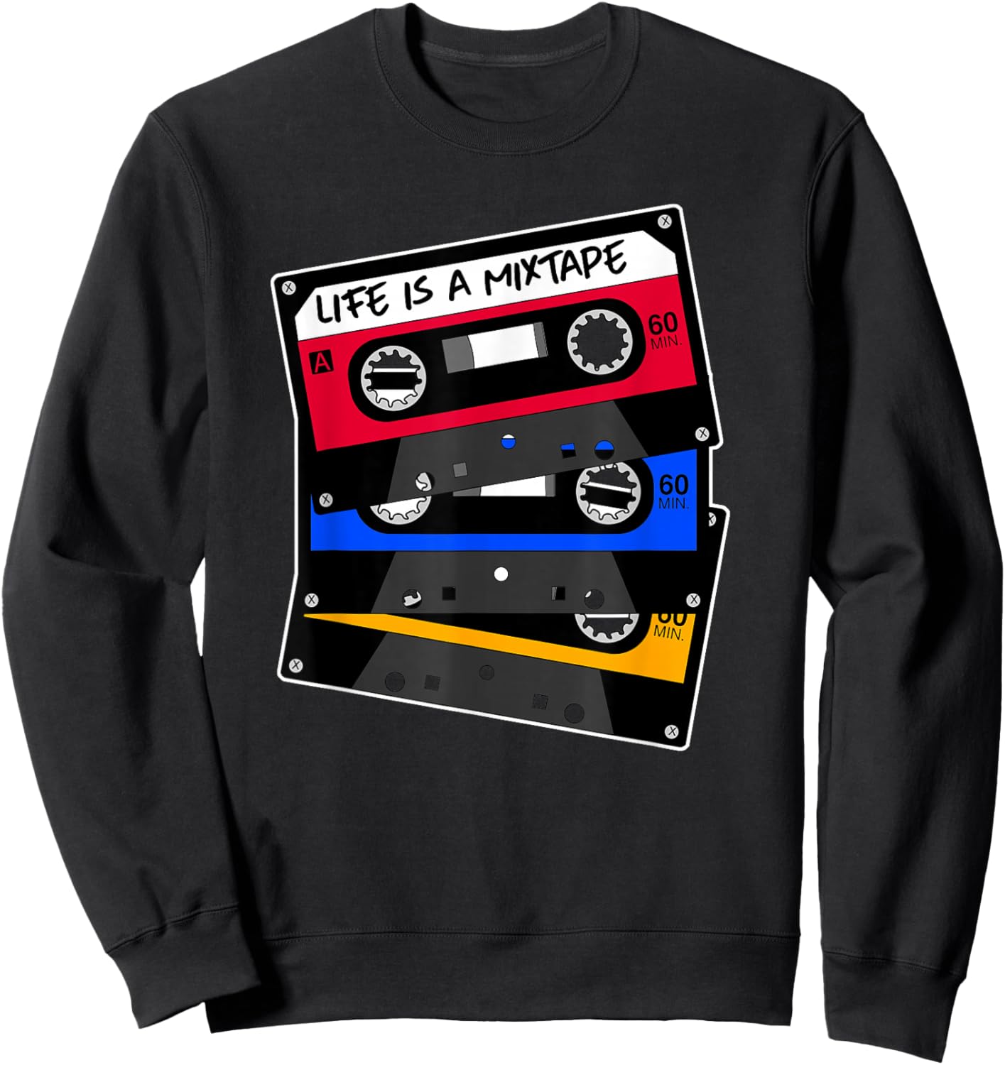 Life is a Mixtape Old School Cassette Tape Sweatshirt - Sweatshirt | Black