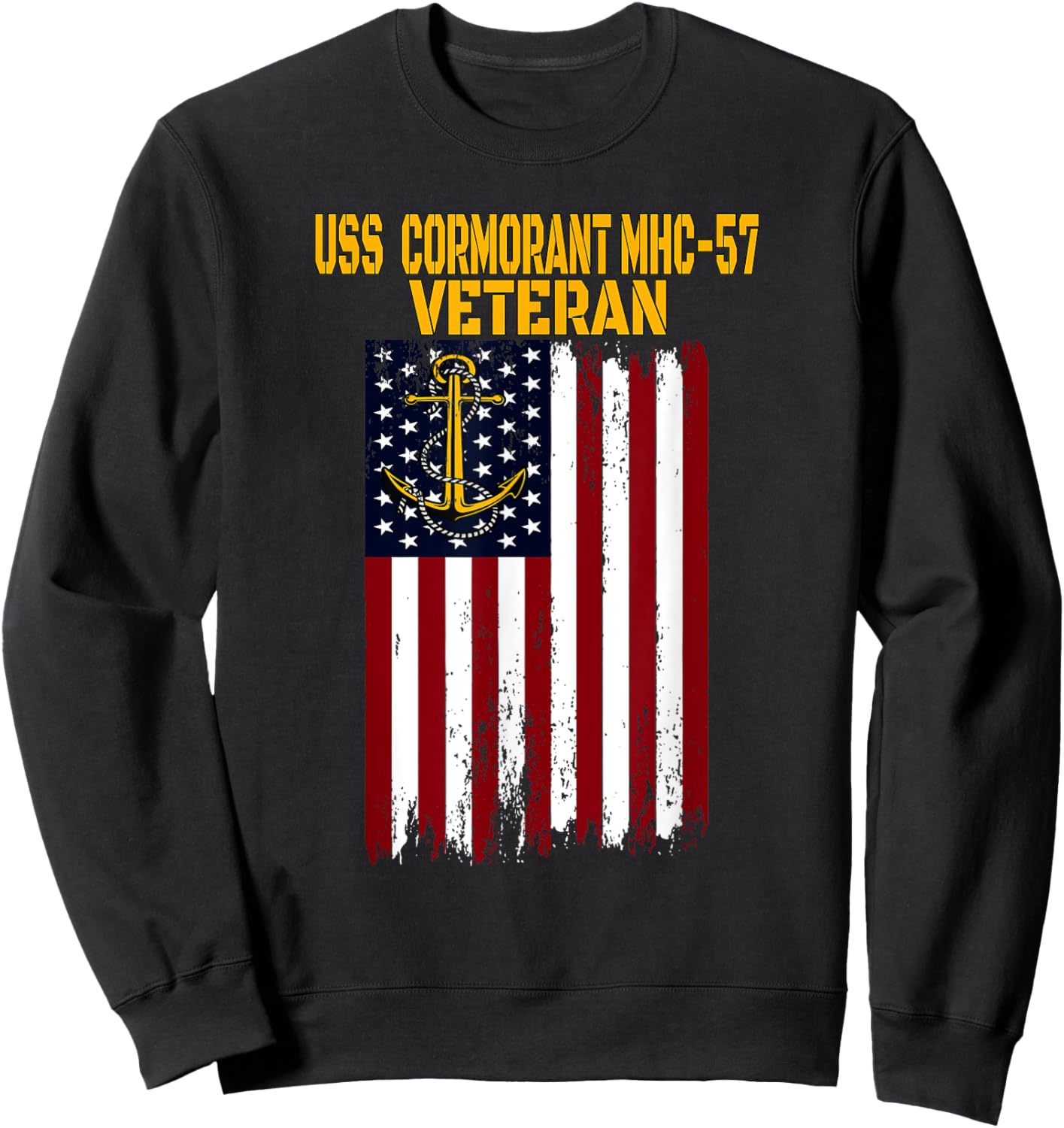 USS Cormorant MHC-57 Coastal Minehunters Veterans Day Sweatshirt - Sweatshirt | Black